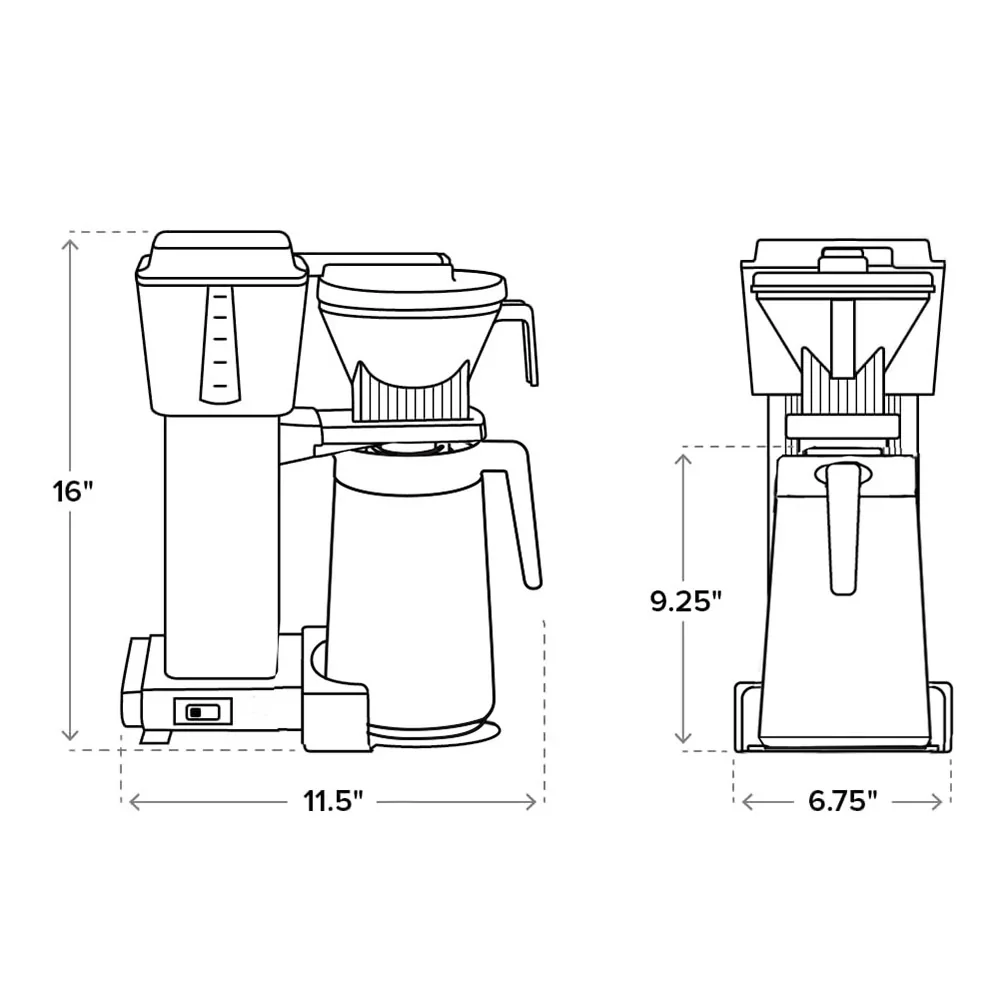 Moccamaster KBGT Thermal Carafe 10-Cup Coffee Maker in Stone Grey with Automatic Drip-Stop, 40 Ounce, 1.25L (79317) - Image 4