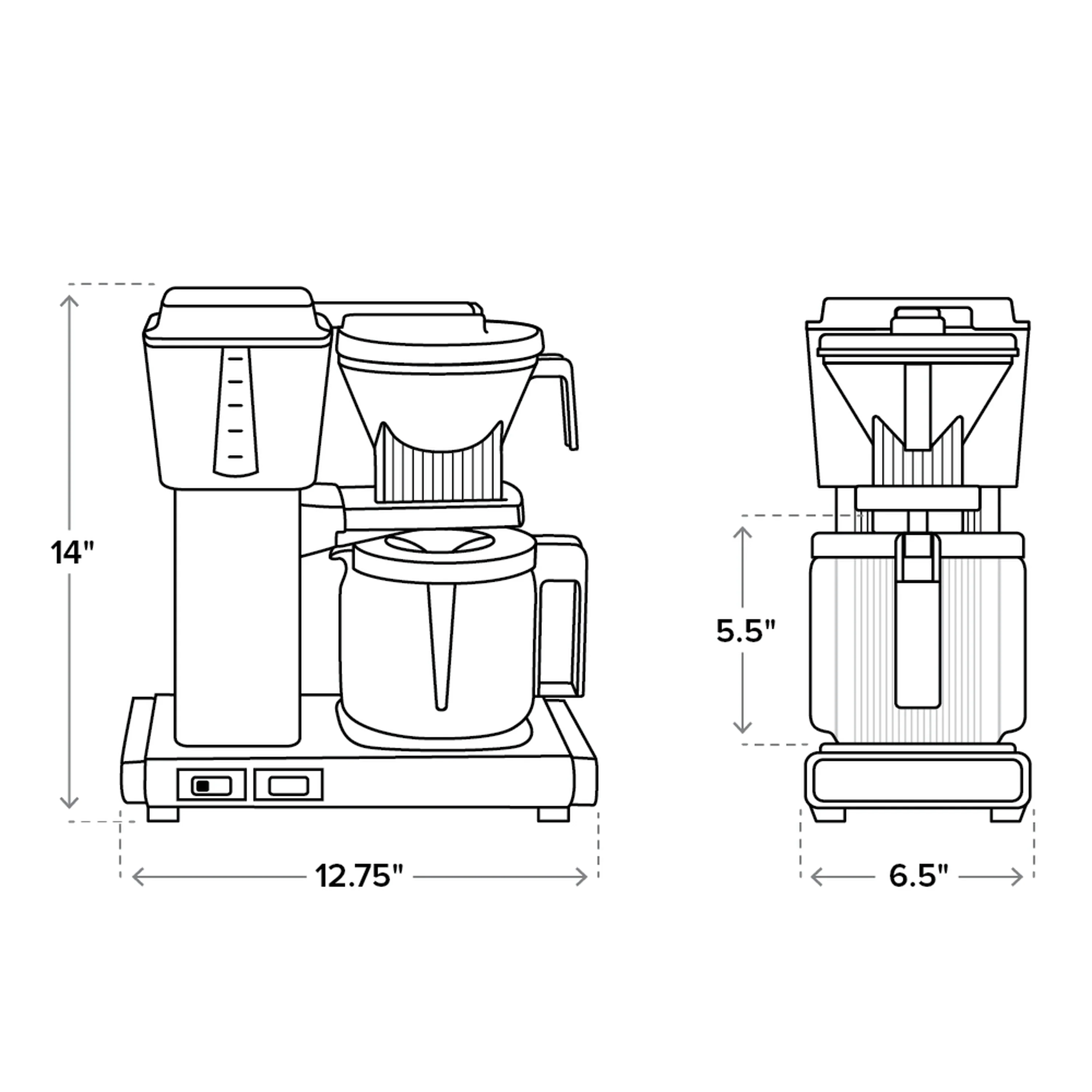 Moccamaster KBGV Select Glass Carafe 10-Cup Coffee Maker in Butter Yellow with Volume Selector Switch, Automatic Drip-Stop, & Auto-off 100 minutes, 40 Ounce, 1.25L (53927) - Image 3