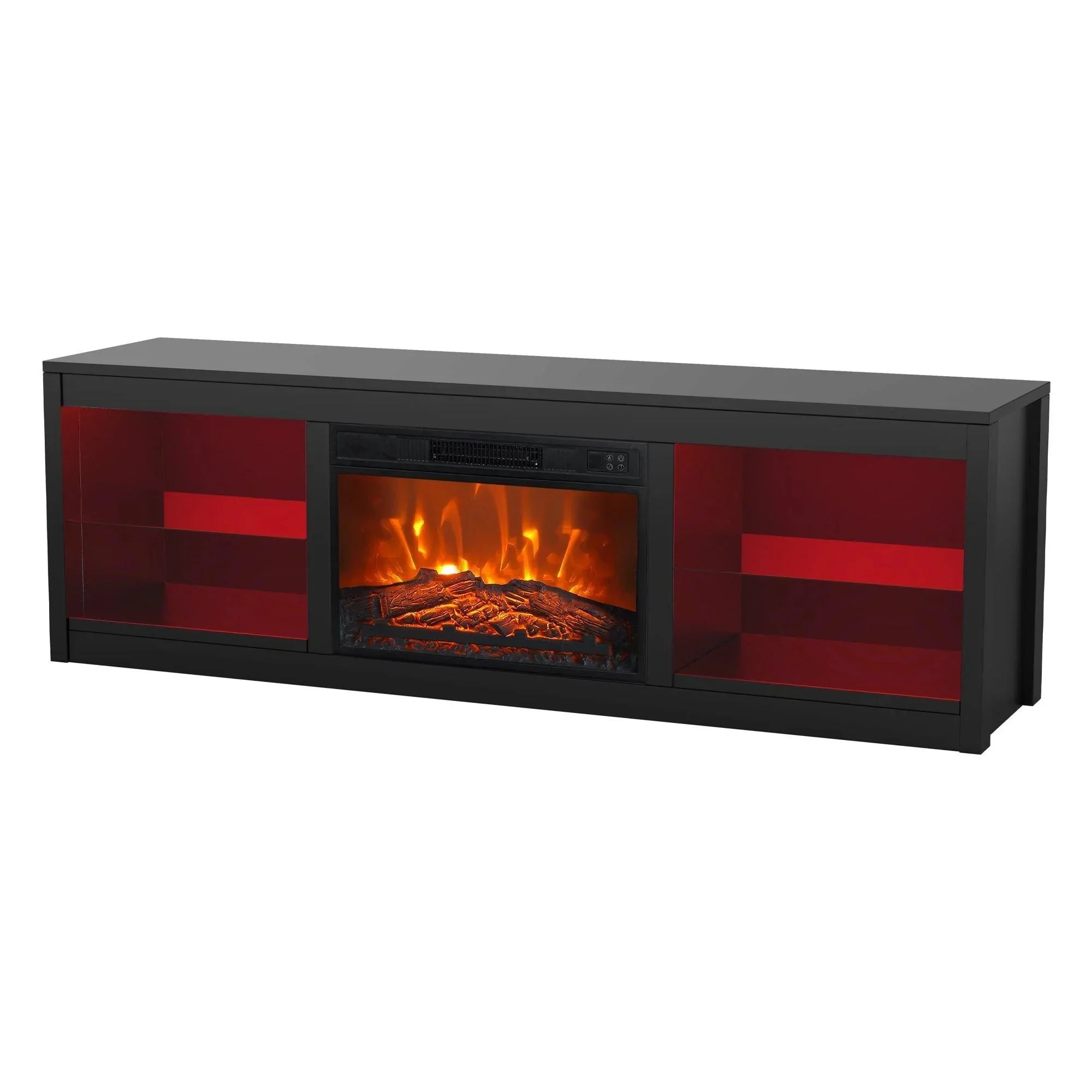 Parrot Uncle Modern 66-Inch LED TV Stand with 23-Inch Insert Electric Fireplace for Living Room - Image 19