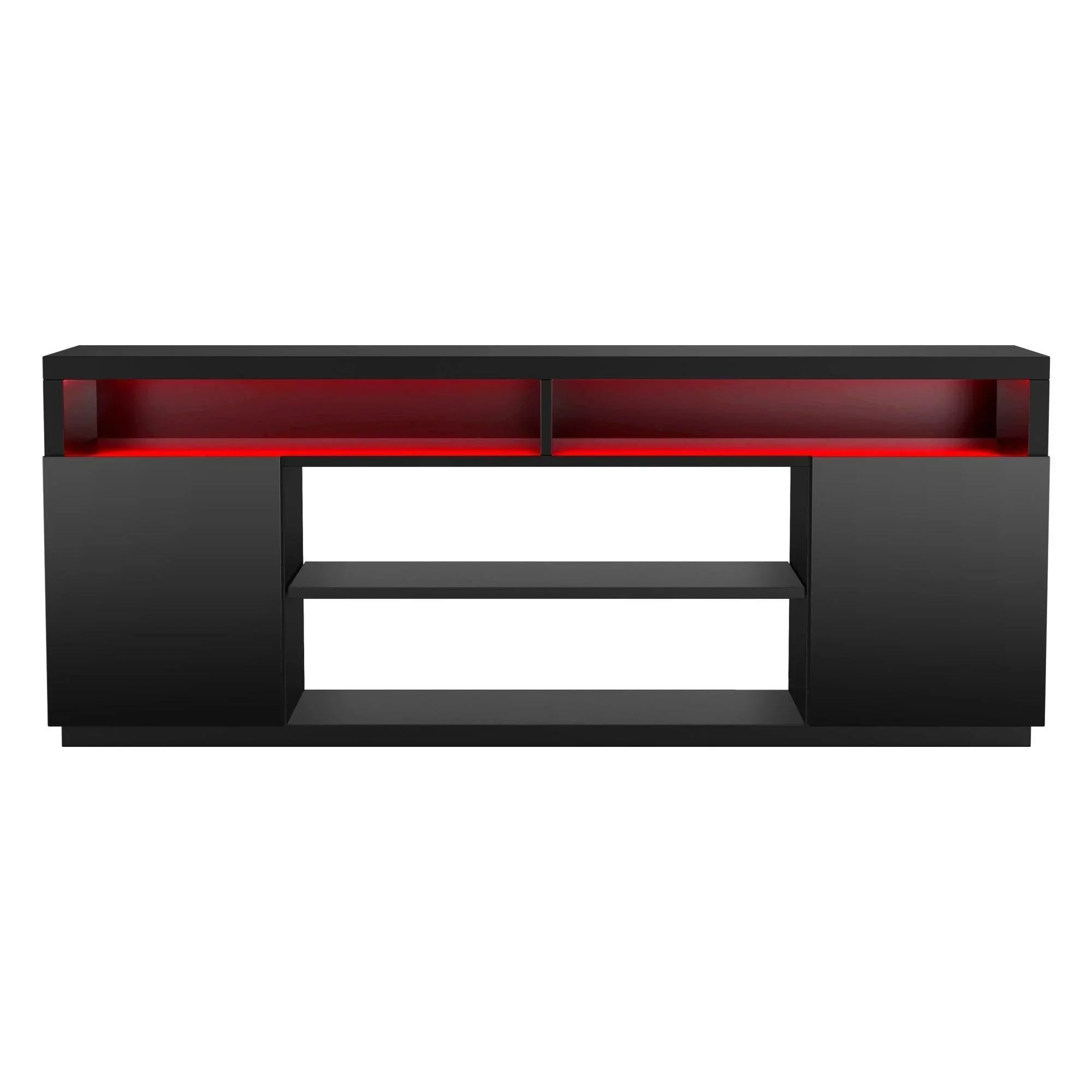 Parrot Uncle Modern 68-Inch TV Stand Media Console with LED Lights for Living Room - Image 10