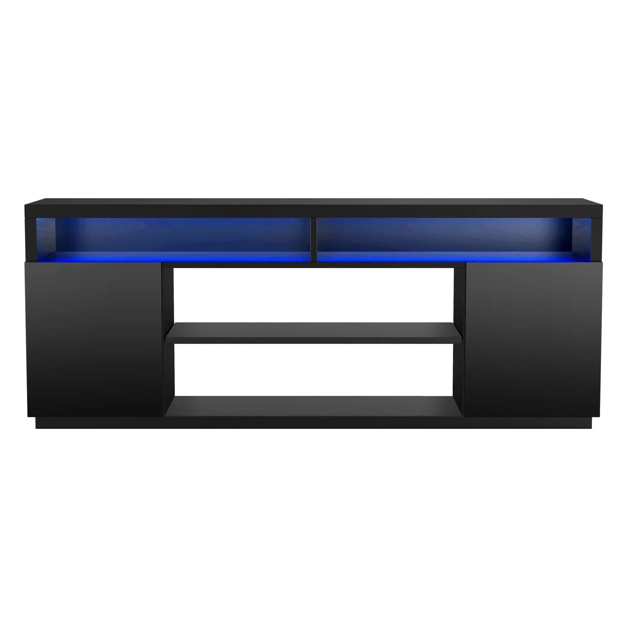 Parrot Uncle Modern 68-Inch TV Stand Media Console with LED Lights for Living Room - Image 11