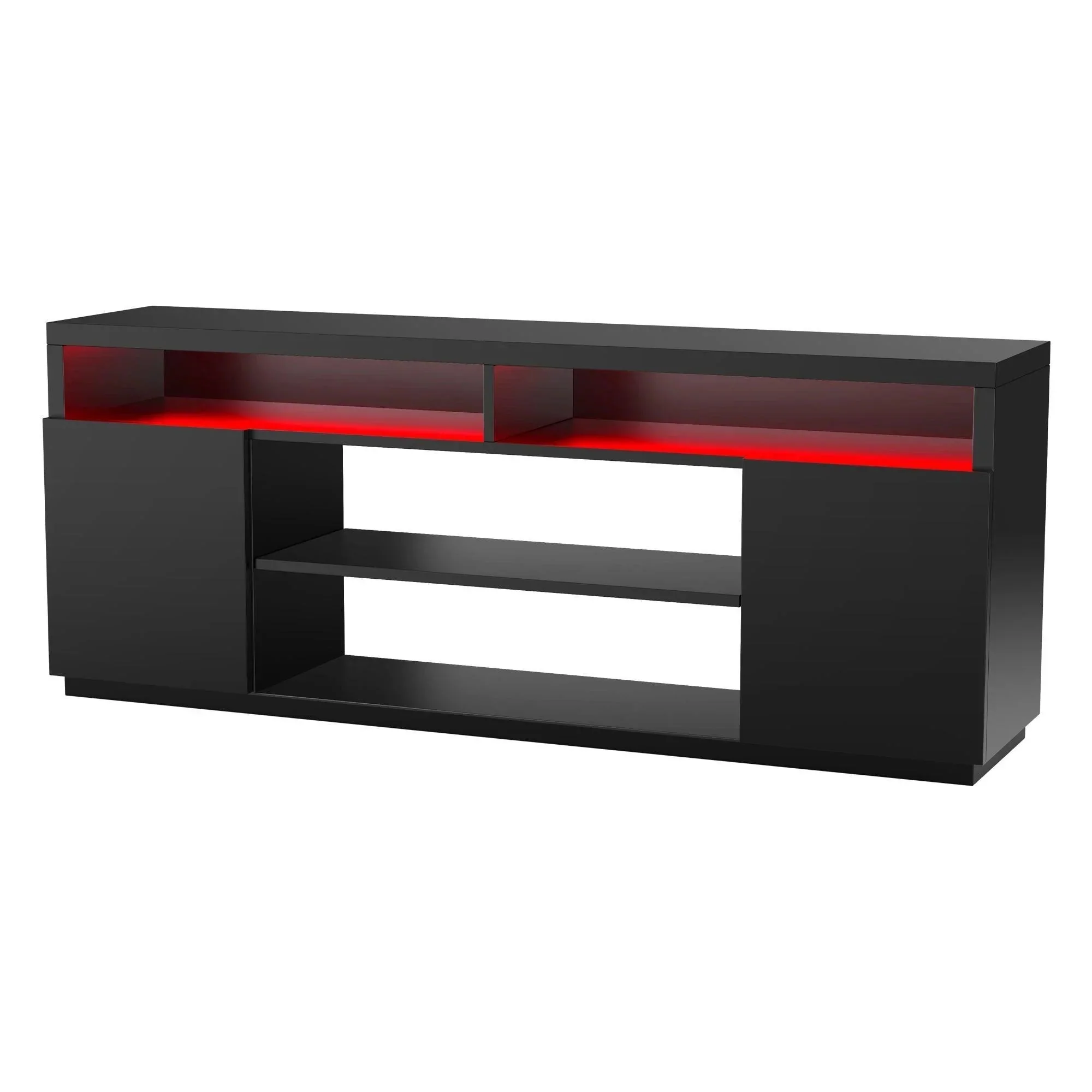 Parrot Uncle Modern 68-Inch TV Stand Media Console with LED Lights for Living Room - Image 12