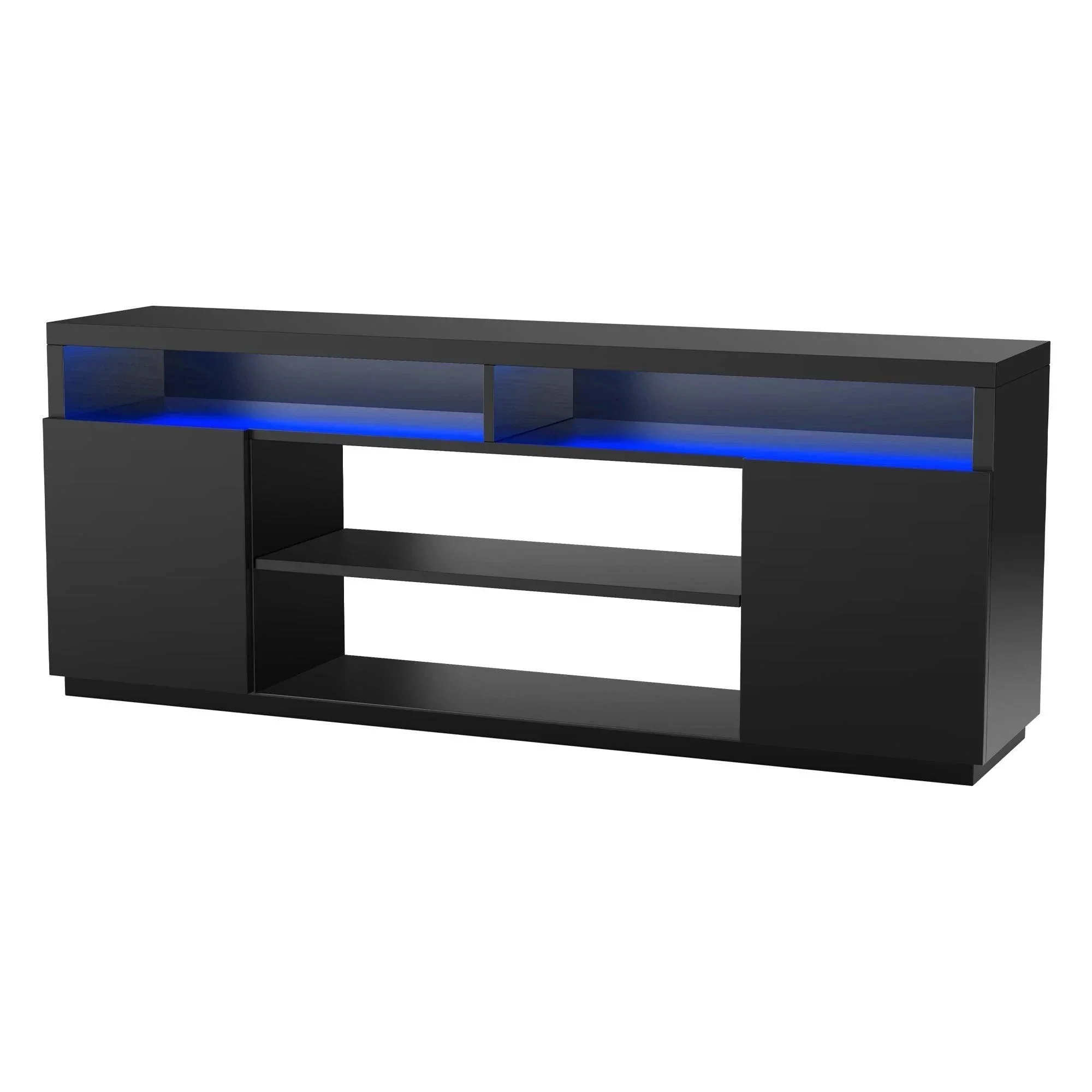 Parrot Uncle Modern 68-Inch TV Stand Media Console with LED Lights for Living Room - Image 13