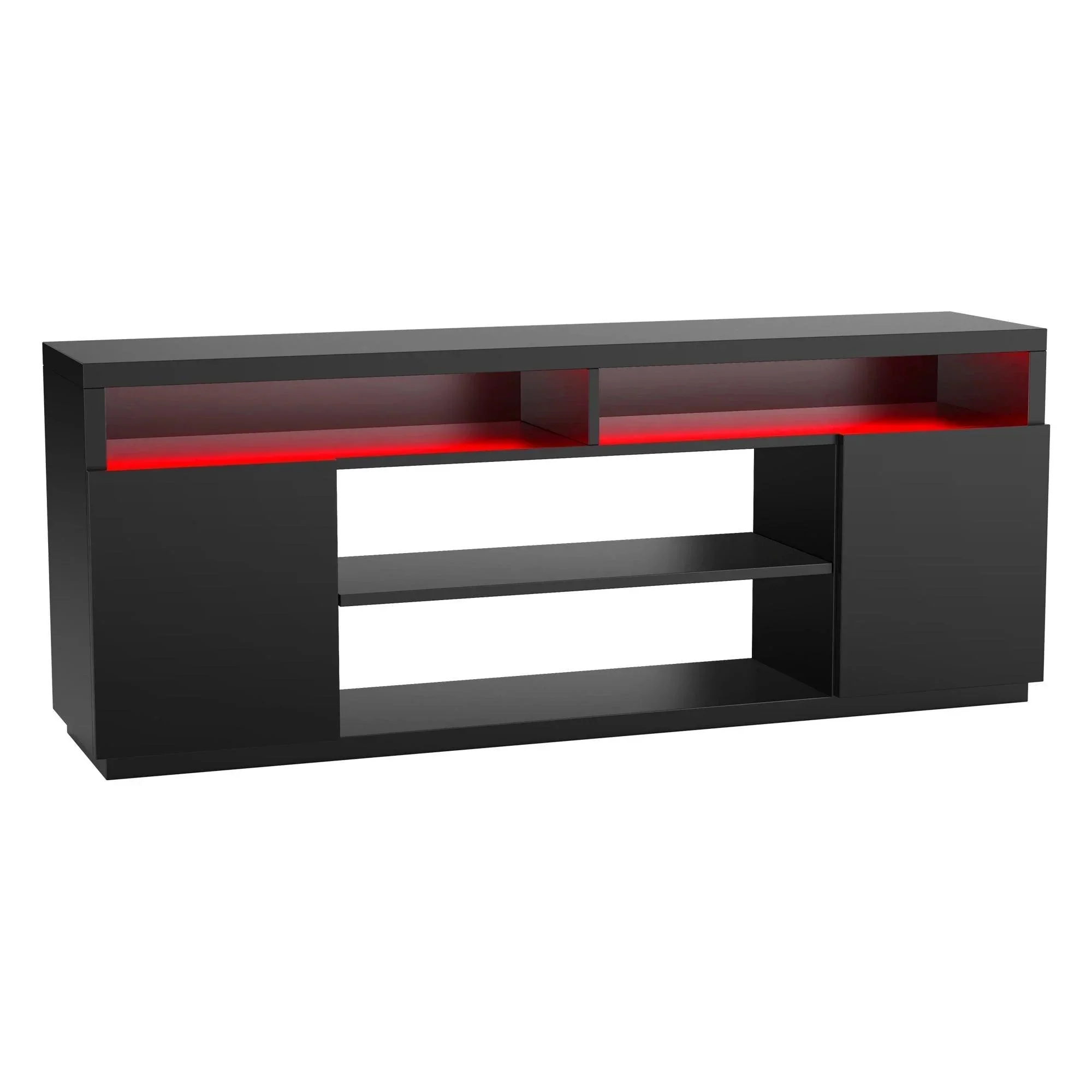 Parrot Uncle Modern 68-Inch TV Stand Media Console with LED Lights for Living Room - Image 14