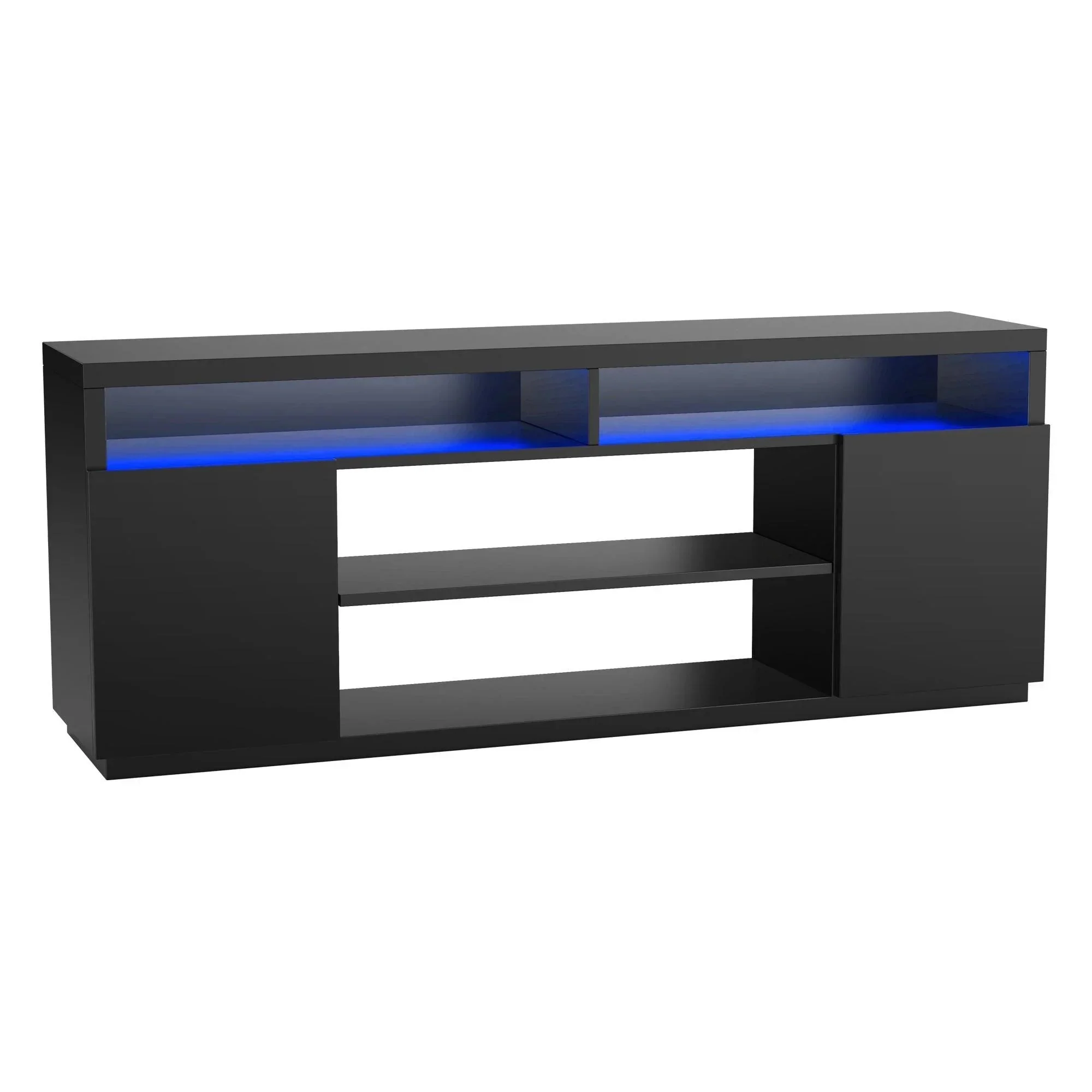 Parrot Uncle Modern 68-Inch TV Stand Media Console with LED Lights for Living Room - Image 15