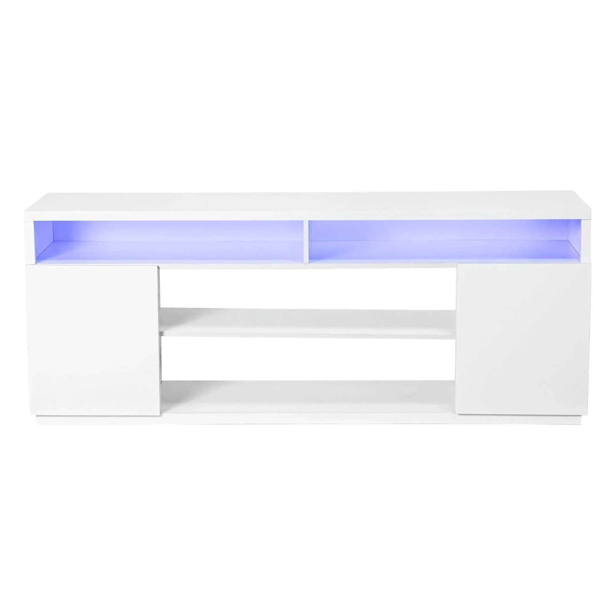 Parrot Uncle Modern 68-Inch TV Stand Media Console with LED Lights for Living Room - Image 2