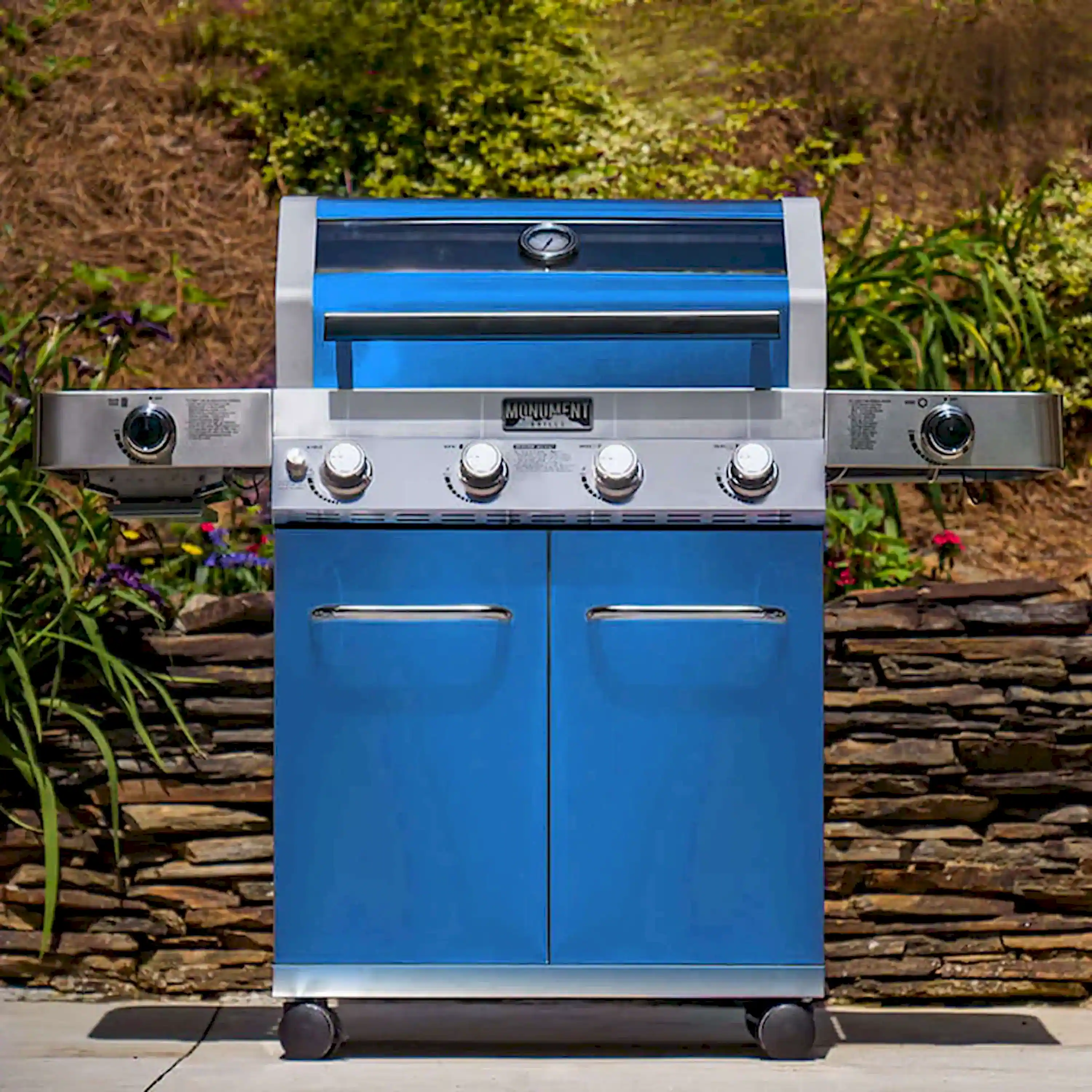Monument Classic Infrared Propane Gas Grill in Blue with 4 Burners (35633B) - Image 2