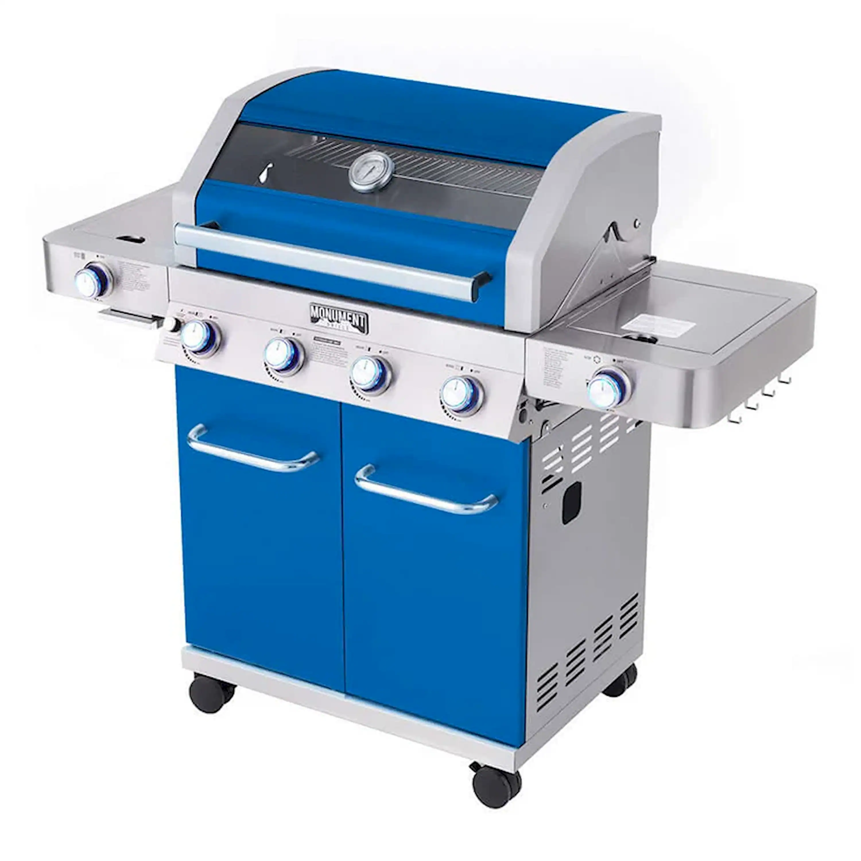 Monument Classic Infrared Propane Gas Grill in Blue with 4 Burners (35633B) - Image 3
