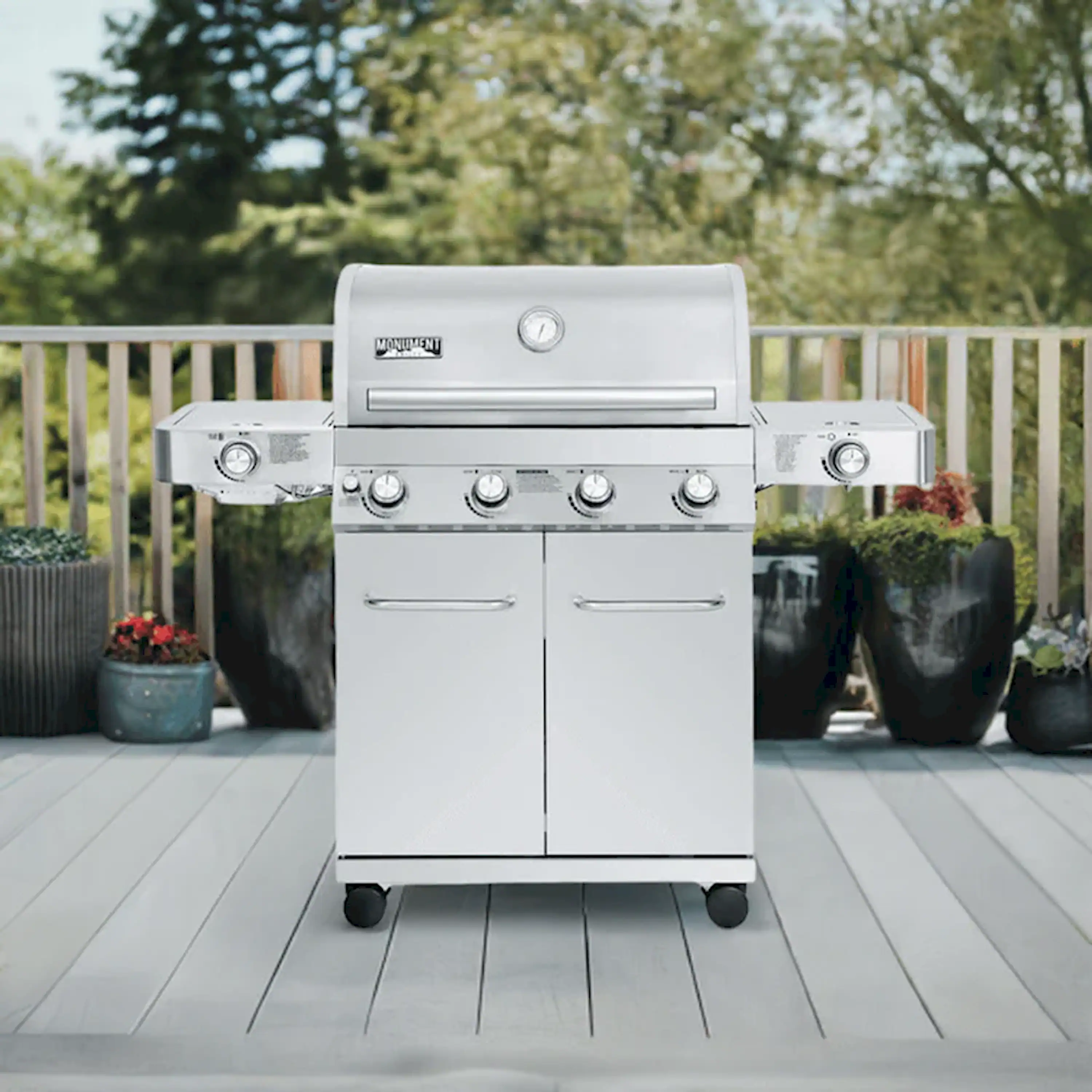 Monument Classic Infrared Propane Gas Grill in Stainless Steel with 4 Burners & 2 Side Burners (24367) - Image 2