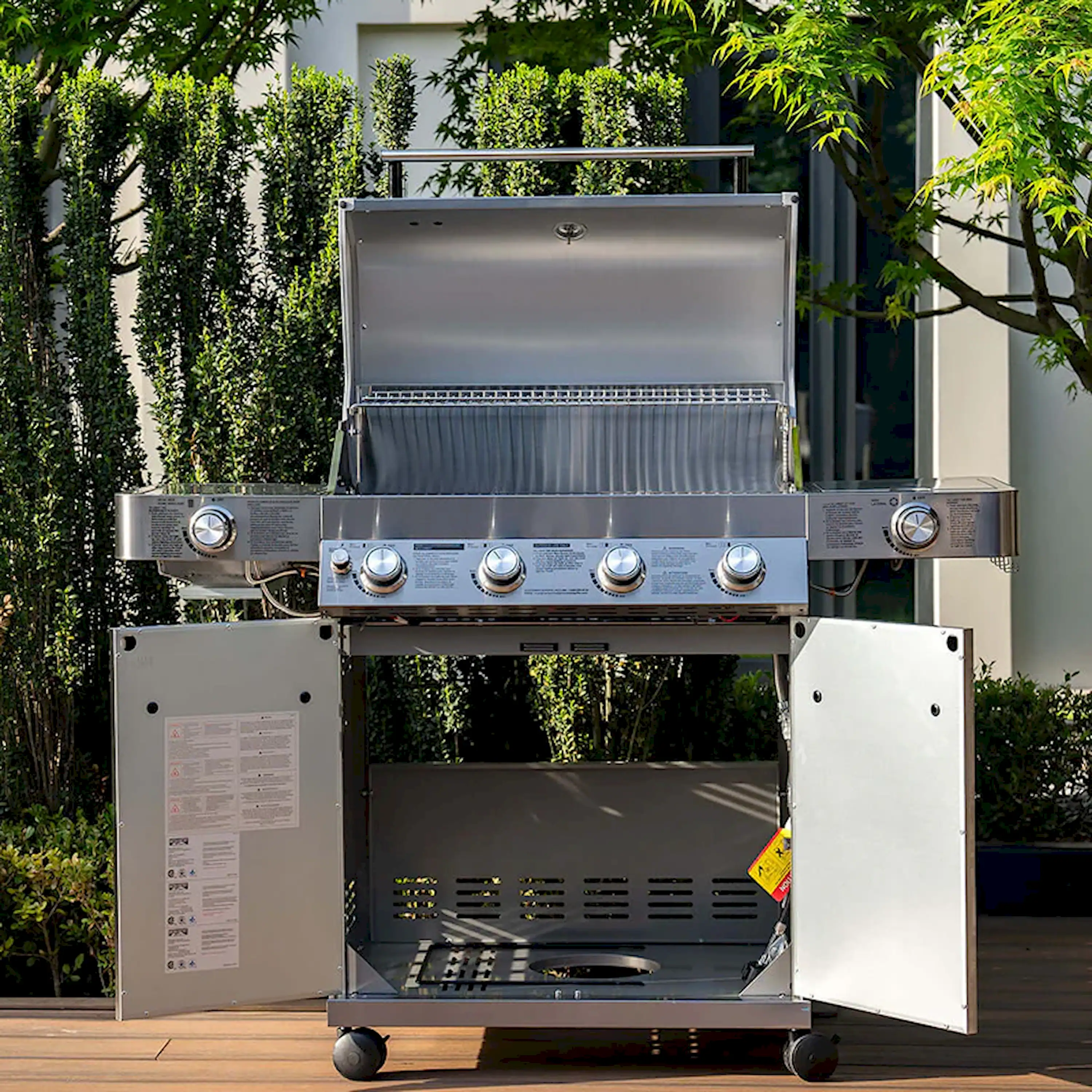 Monument Classic Infrared Propane Gas Grill in Stainless Steel with 4 Burners & 2 Side Burners (24367) - Image 4