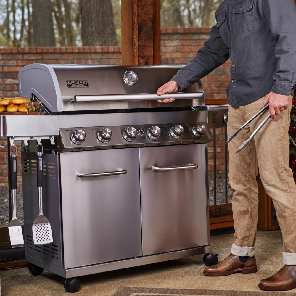Monument Classic Propane Gas Frilll in Stainless Steel with 6 Burners (77352) - Image 14