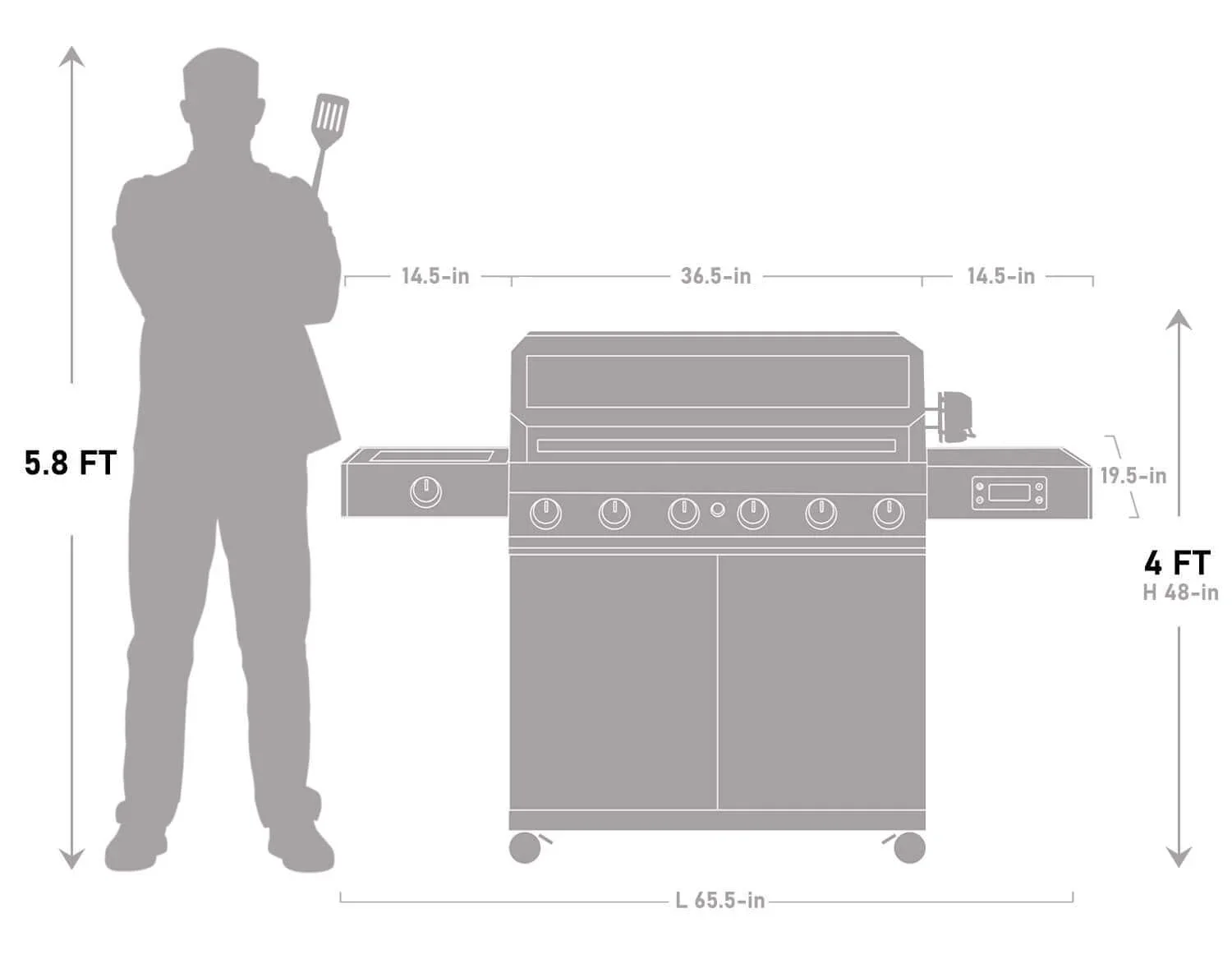 Monument Denali Smart Tech Propane Gas Grill in Stainless Steel with 6 Burners & Grill Cover (D605P) - Image 31