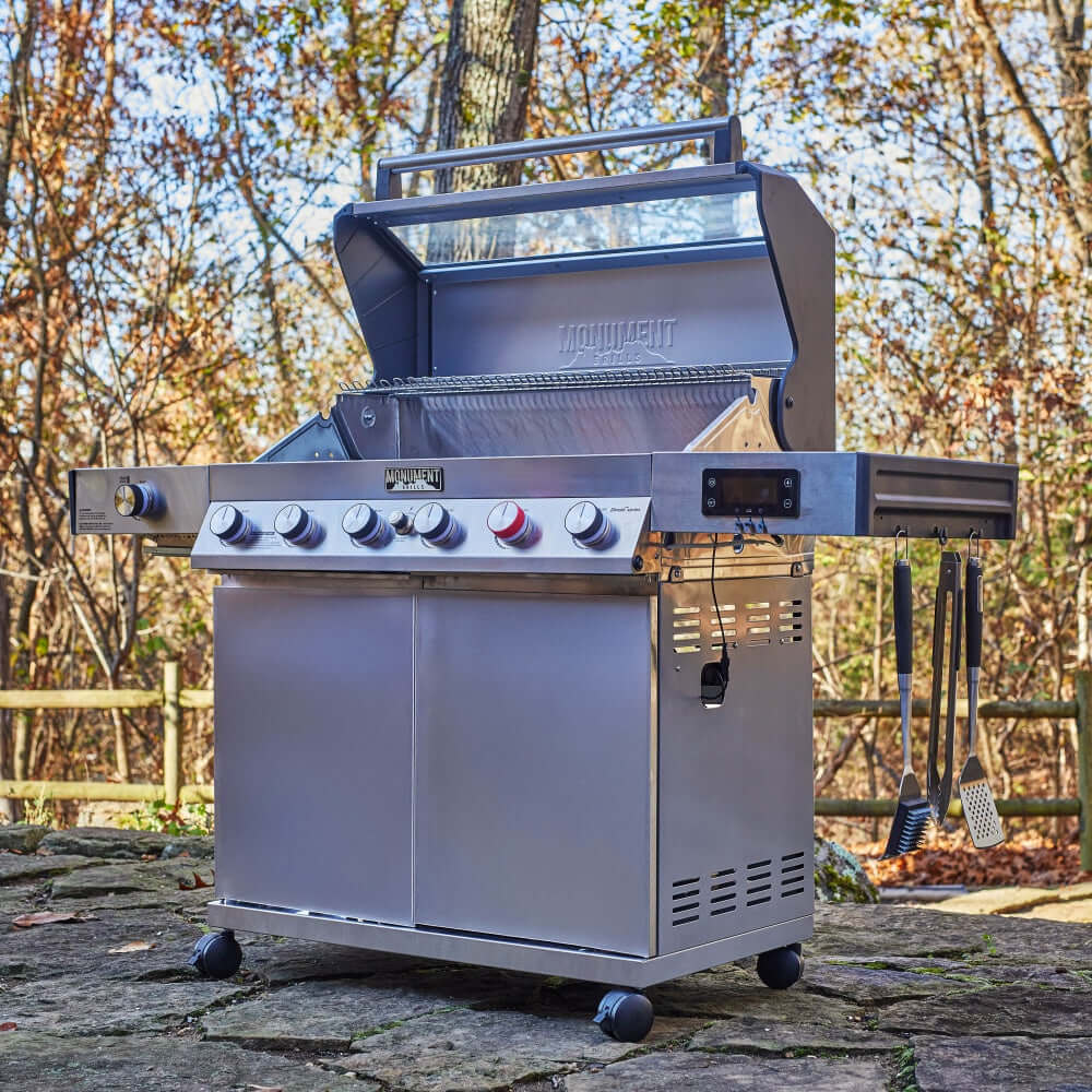 Monument Denali Smart Tech Propane Gas Grill in Stainless Steel with 6 Burners & Grill Cover (D605P) - Image 4
