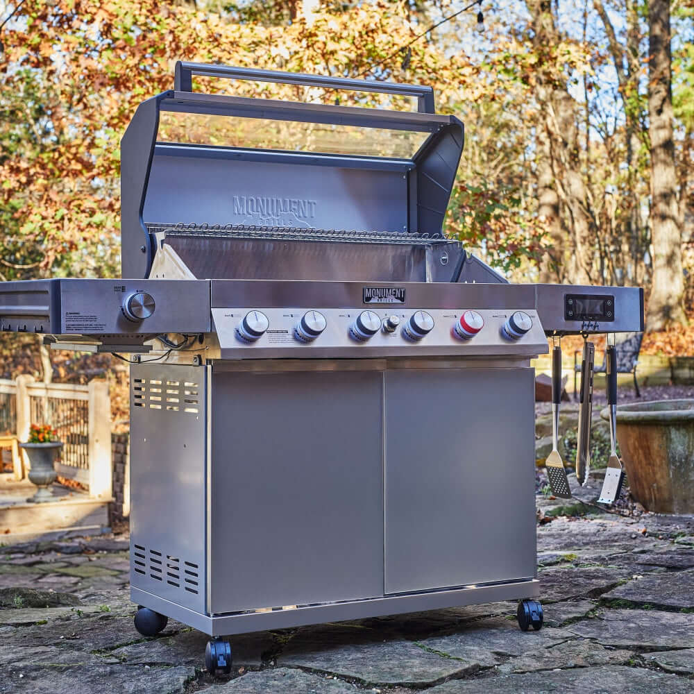 Monument Denali Smart Tech Propane Gas Grill in Stainless Steel with 6 Burners & Grill Cover (D605P) - Image 5