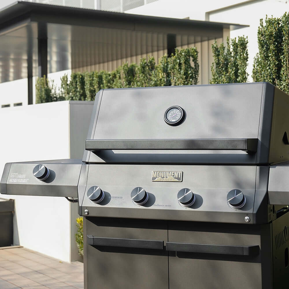 Monument Eminence Fortified Propane Gas Grill in Black Powder Coated with 4 Burners (E425) - Image 6