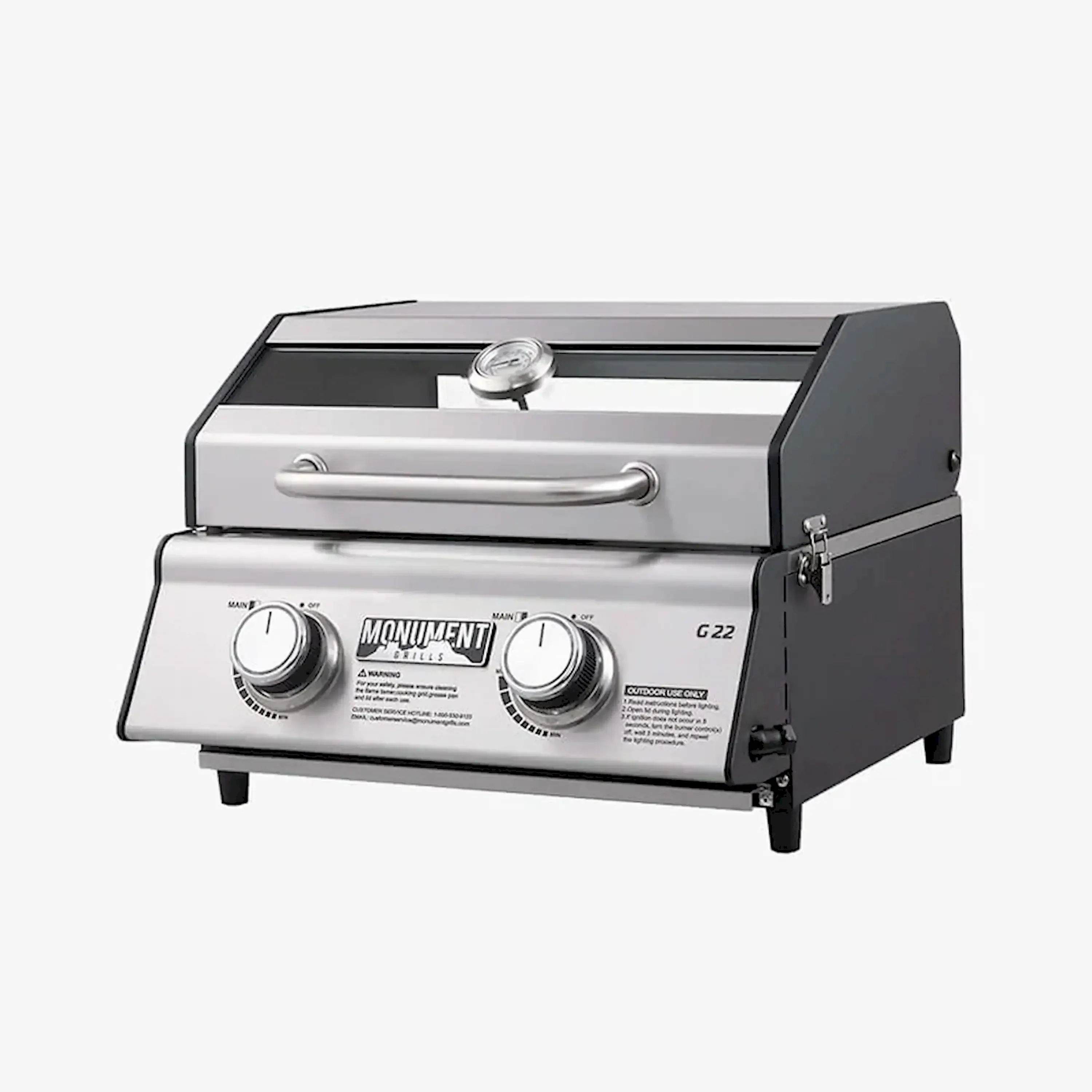Monument Table Top Propane Gas Grill in Stainless Steel with 2 Burners (G22) - Image 11