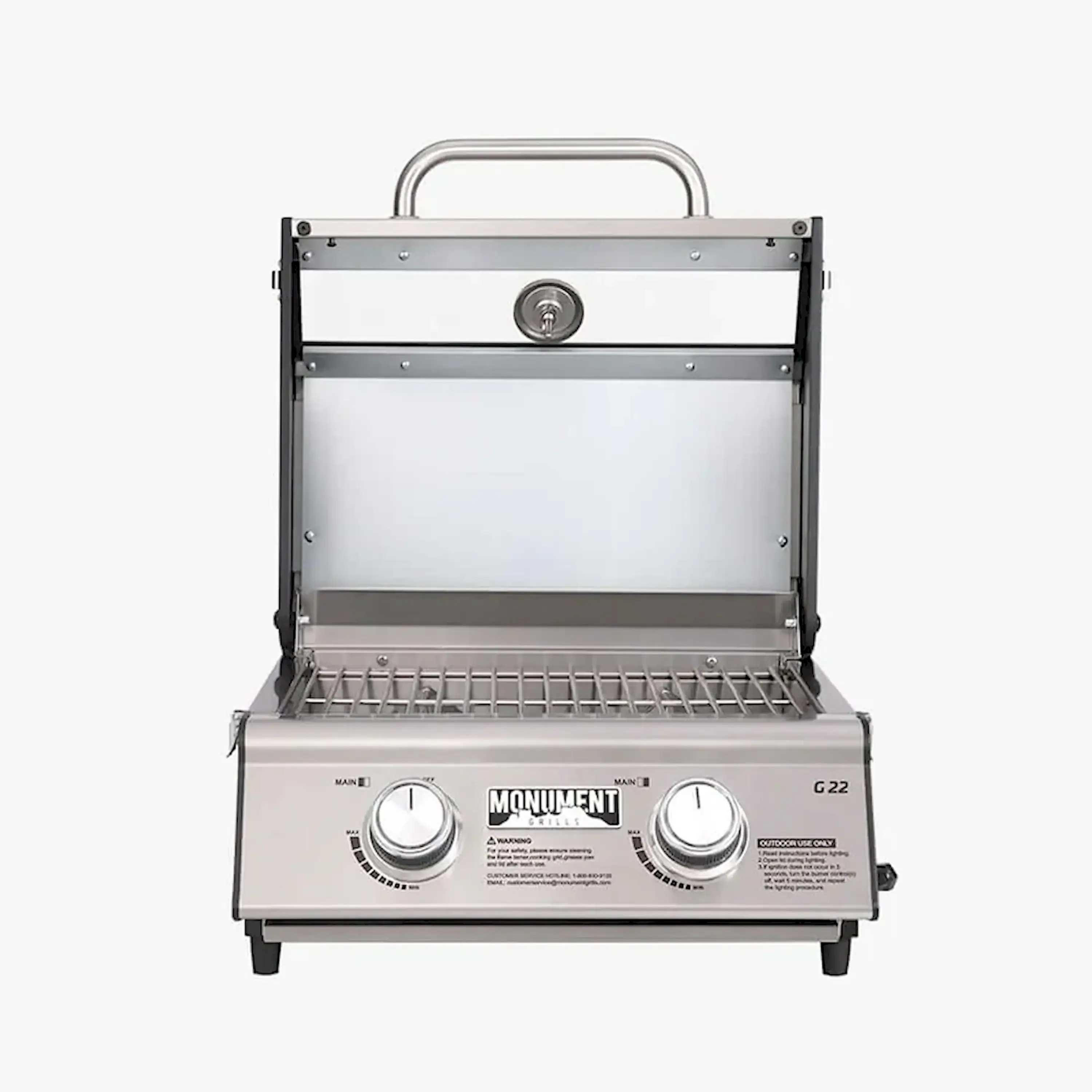 Monument Table Top Propane Gas Grill in Stainless Steel with 2 Burners (G22) - Image 12