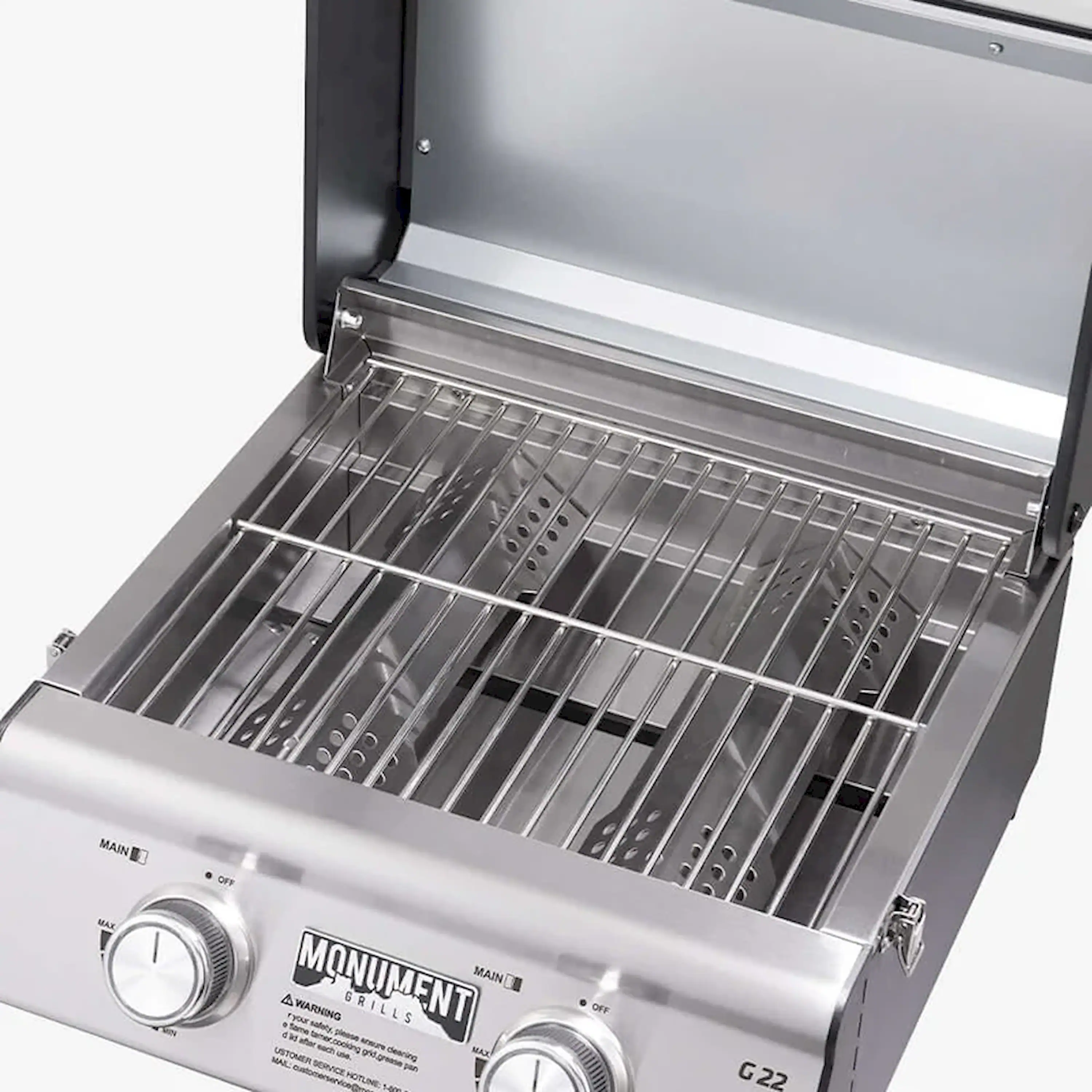Monument Table Top Propane Gas Grill in Stainless Steel with 2 Burners (G22) - Image 13