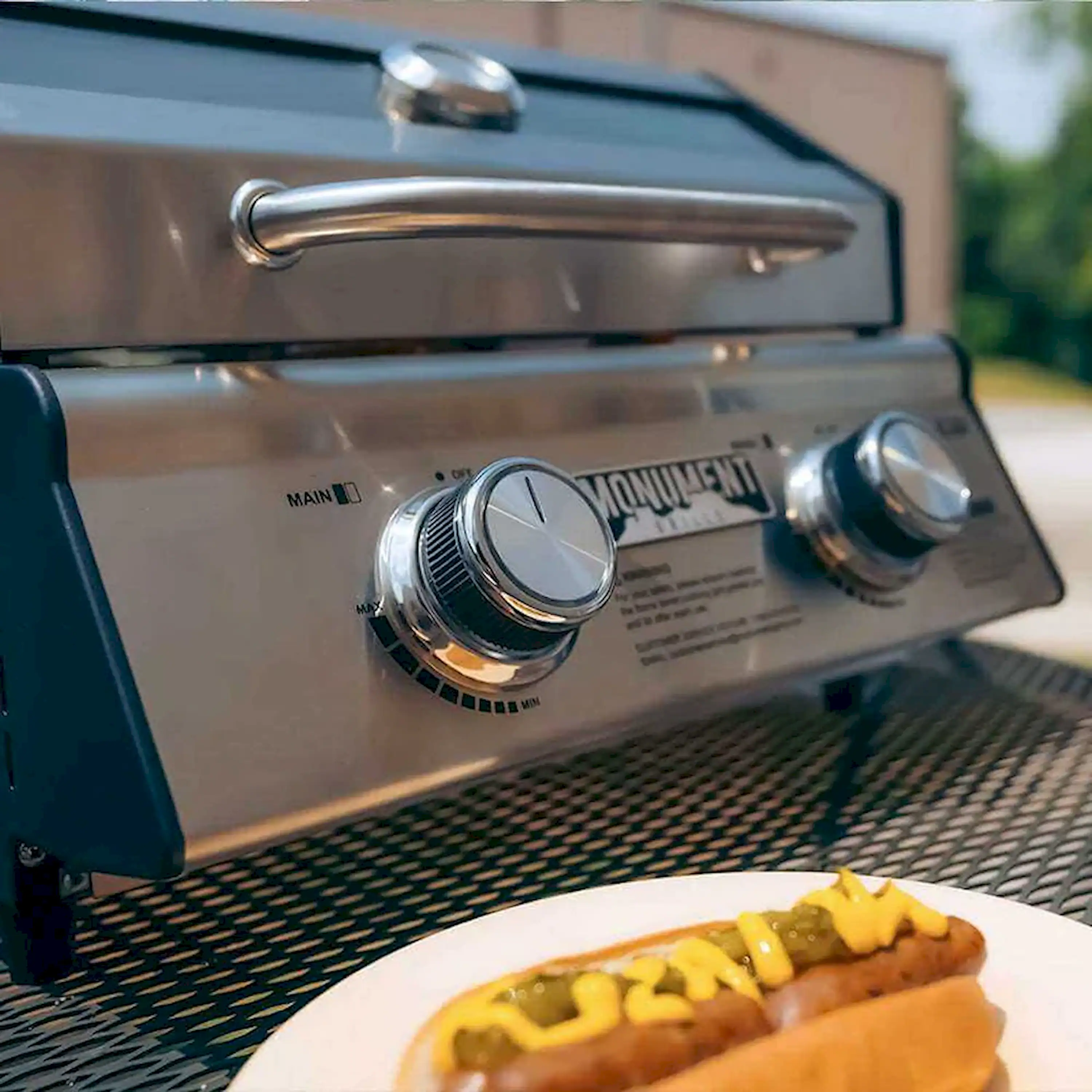 Monument Table Top Propane Gas Grill in Stainless Steel with 2 Burners (G22) - Image 4