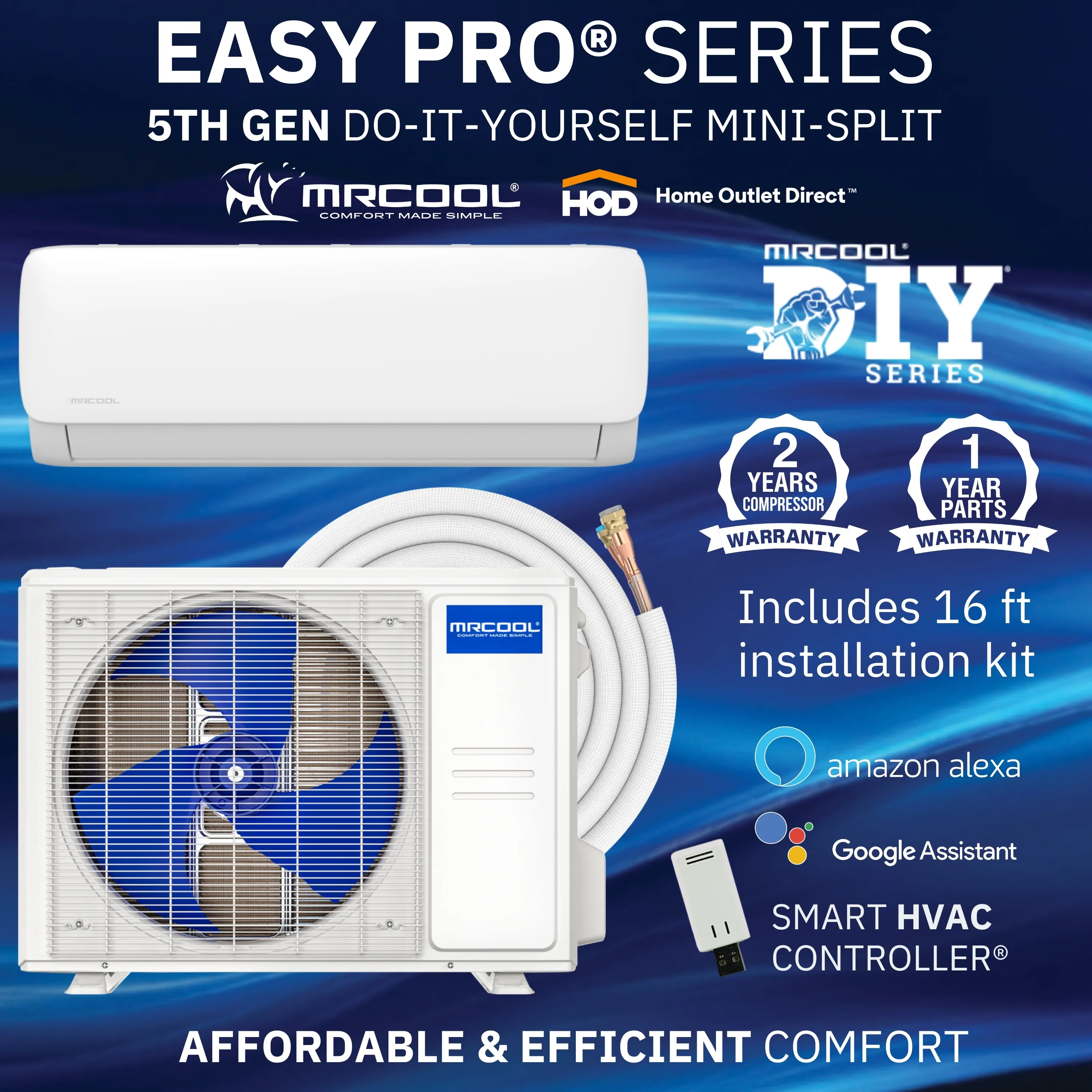 MRCOOL DIY® 5th Gen EasyPro 18,000 BTU Single Zone Mini Split Complete System 230V with 16 ft. DIY Quick Connect Line Set and DIYPRO Cable (EZPRO-18-HP-23016D-O) - Image 3
