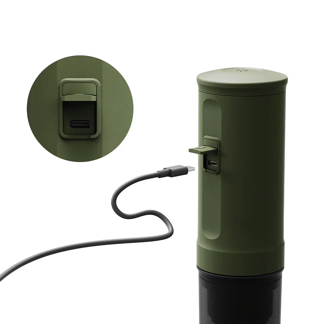 OutIn Nano Portable Electric Espresso Machine in Forest Green, Travel Coffee Maker for Camping, Car Coffee Maker Self-Heating with USB-C, With Ground Coffee & NS Capsule for RV, Hiking, Office (OTEM-01-FG) - Image 4