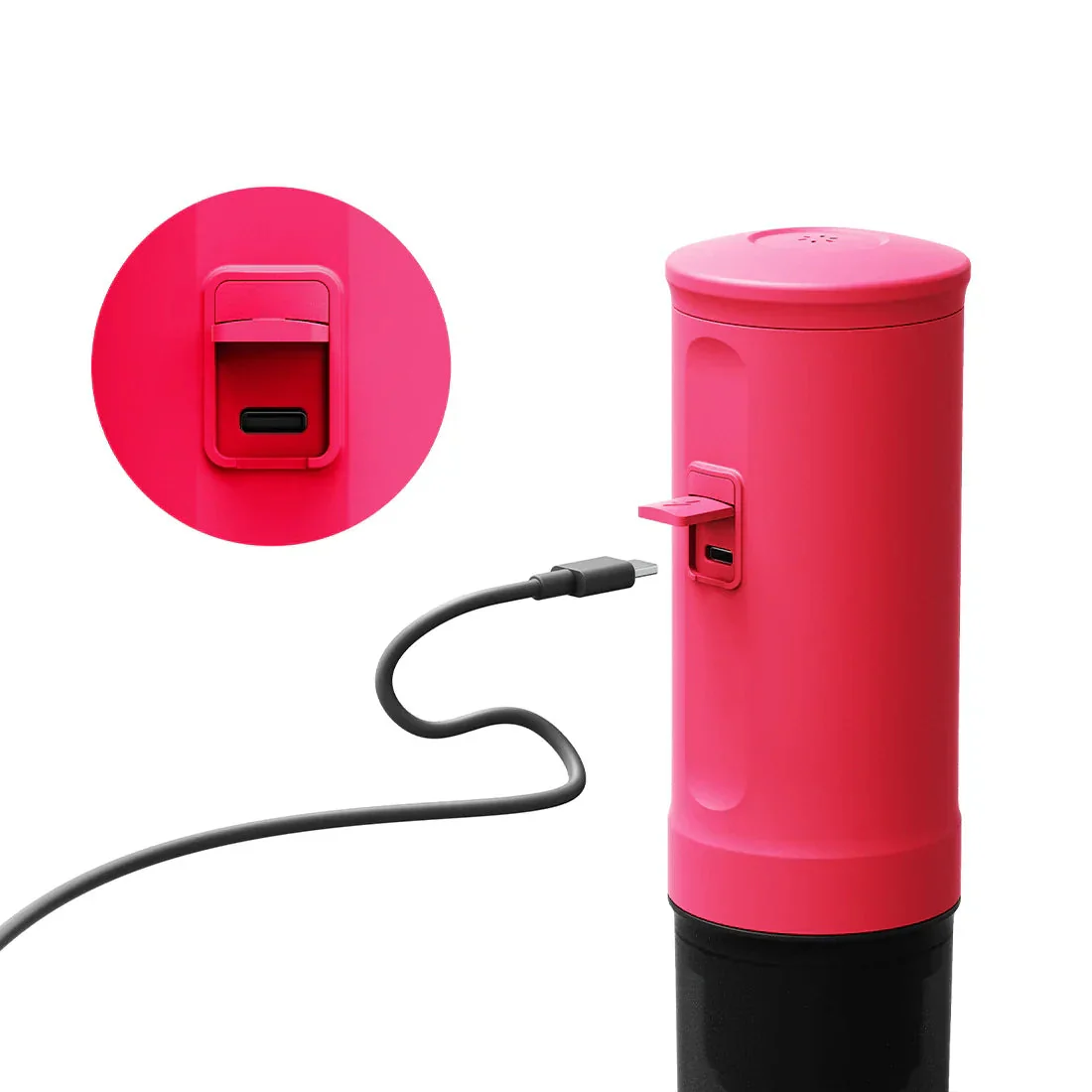 OutIn Nano Portable Electric Espresso Machine in Fuchsia Pink, Travel Coffee Maker for Camping, Car Coffee Maker Self-Heating with USB-C, With Ground Coffee & NS Capsule for RV, Hiking, Office (OTEM-01-CR) - Image 4
