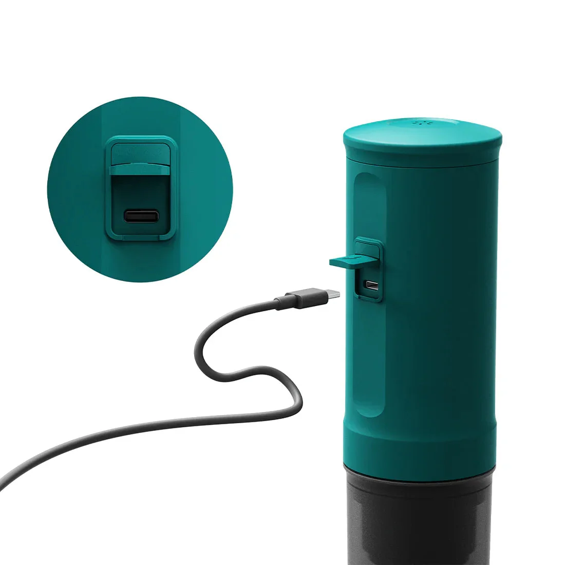 OutIn Nano Portable Electric Espresso Machine in Teal, Travel Coffee Maker for Camping, Car Coffee Maker Self-Heating with USB-C, With Ground Coffee & NS Capsule for RV, Hiking, Office (OTEM-01-Teal) - Image 4