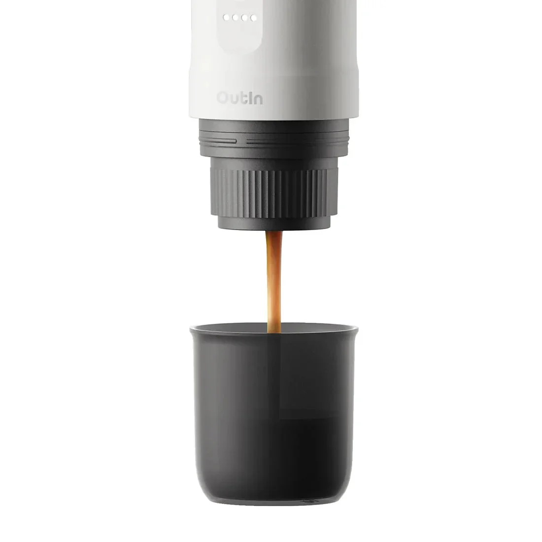 OutIn Nano Portable Electric Espresso Machine in Pearl White, Travel Coffee Maker for Camping, Car Coffee Maker Self-Heating with USB-C, With Ground Coffee & NS Capsule for RV, Hiking, Office (OTEM-01-PW) - Image 5
