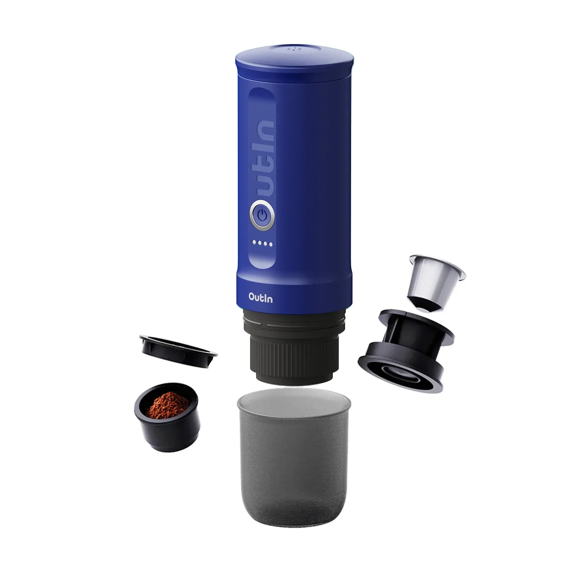 OutIn Nano Portable Electric Espresso Machine in Ocean Blue, Travel Coffee Maker for Camping, Car Coffee Maker Self-Heating with USB-C, With Ground Coffee & NS Capsule for RV, Hiking, Office (OTEM-01-OB) - Image 2