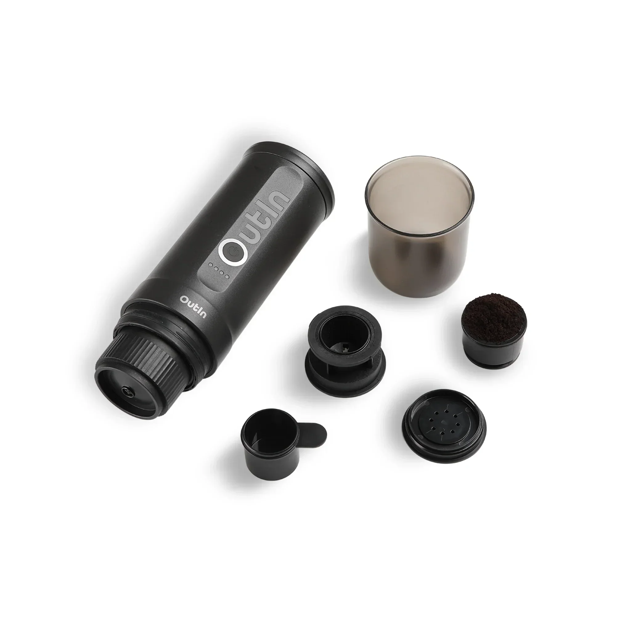 OutIn Nano Portable Electric Espresso Machine in Space Gray, Travel Coffee Maker for Camping, Car Coffee Maker Self-Heating with USB-C, With Ground Coffee & NS Capsule for RV, Hiking, Office (OTEM-01-SG) - Image 3