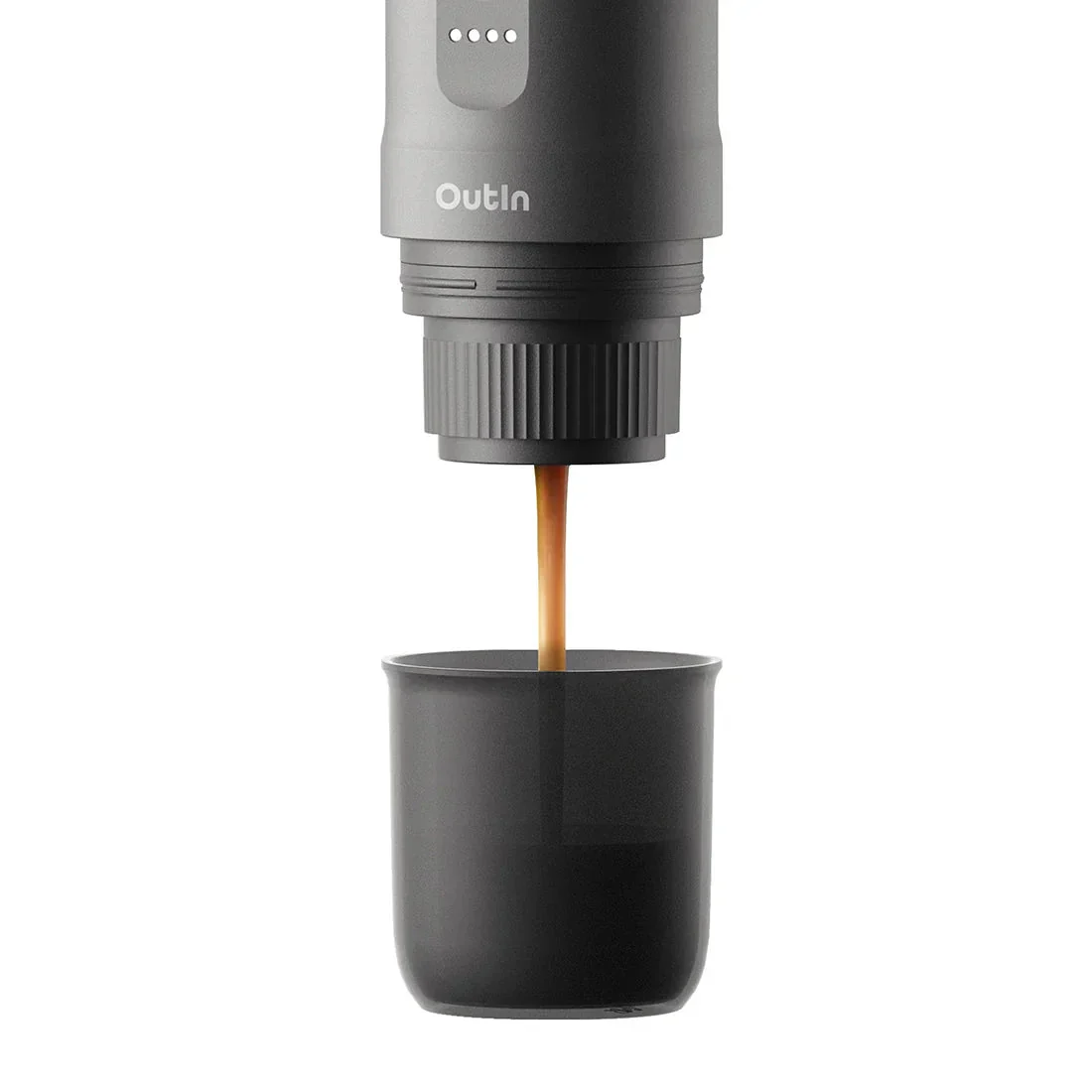 OutIn Nano Portable Electric Espresso Machine in Space Gray, Travel Coffee Maker for Camping, Car Coffee Maker Self-Heating with USB-C, With Ground Coffee & NS Capsule for RV, Hiking, Office (OTEM-01-SG) - Image 5
