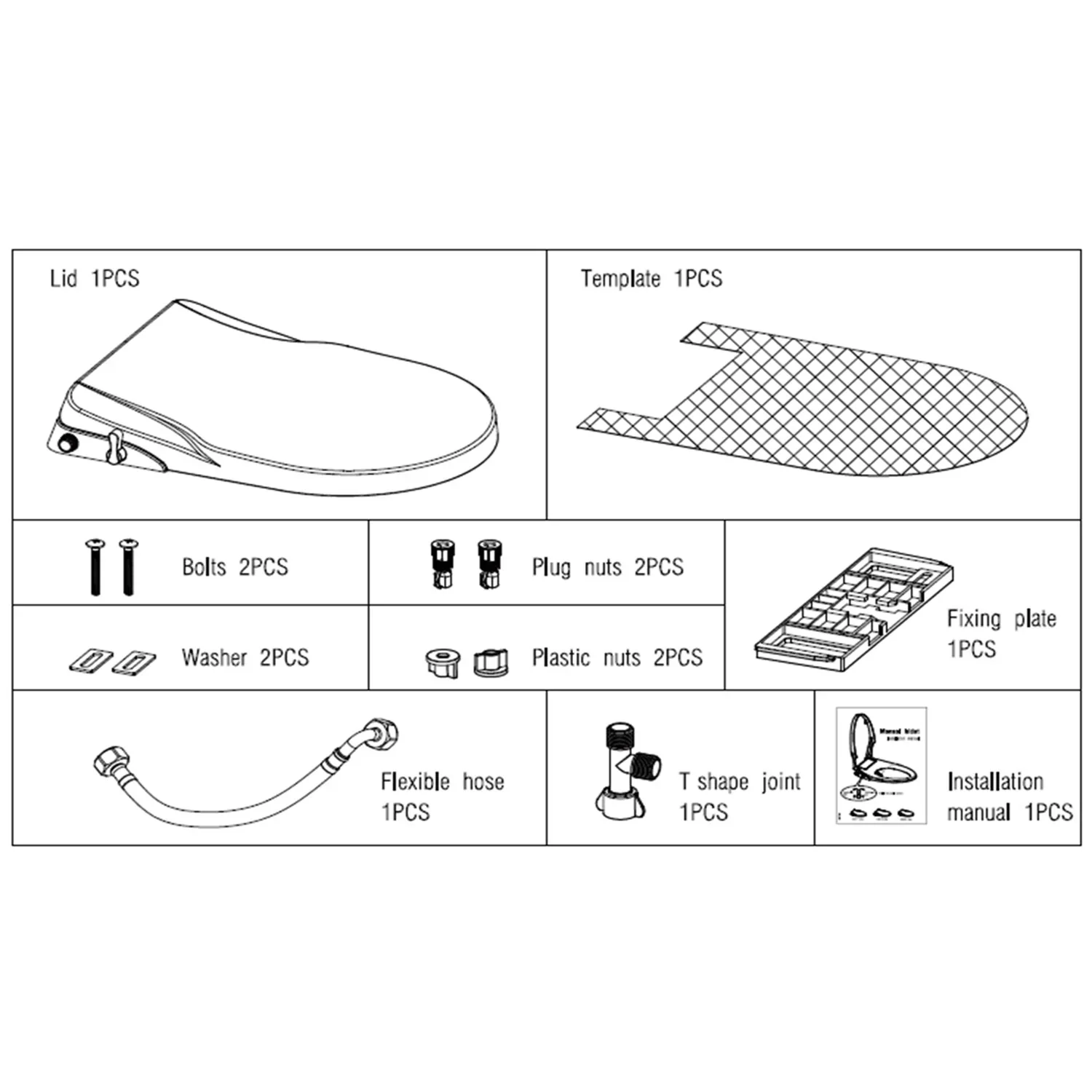 Empava  Non-Electric Bidet Seats for V Shape Elongated Toilets (EMPV-EB02V) - Image 8