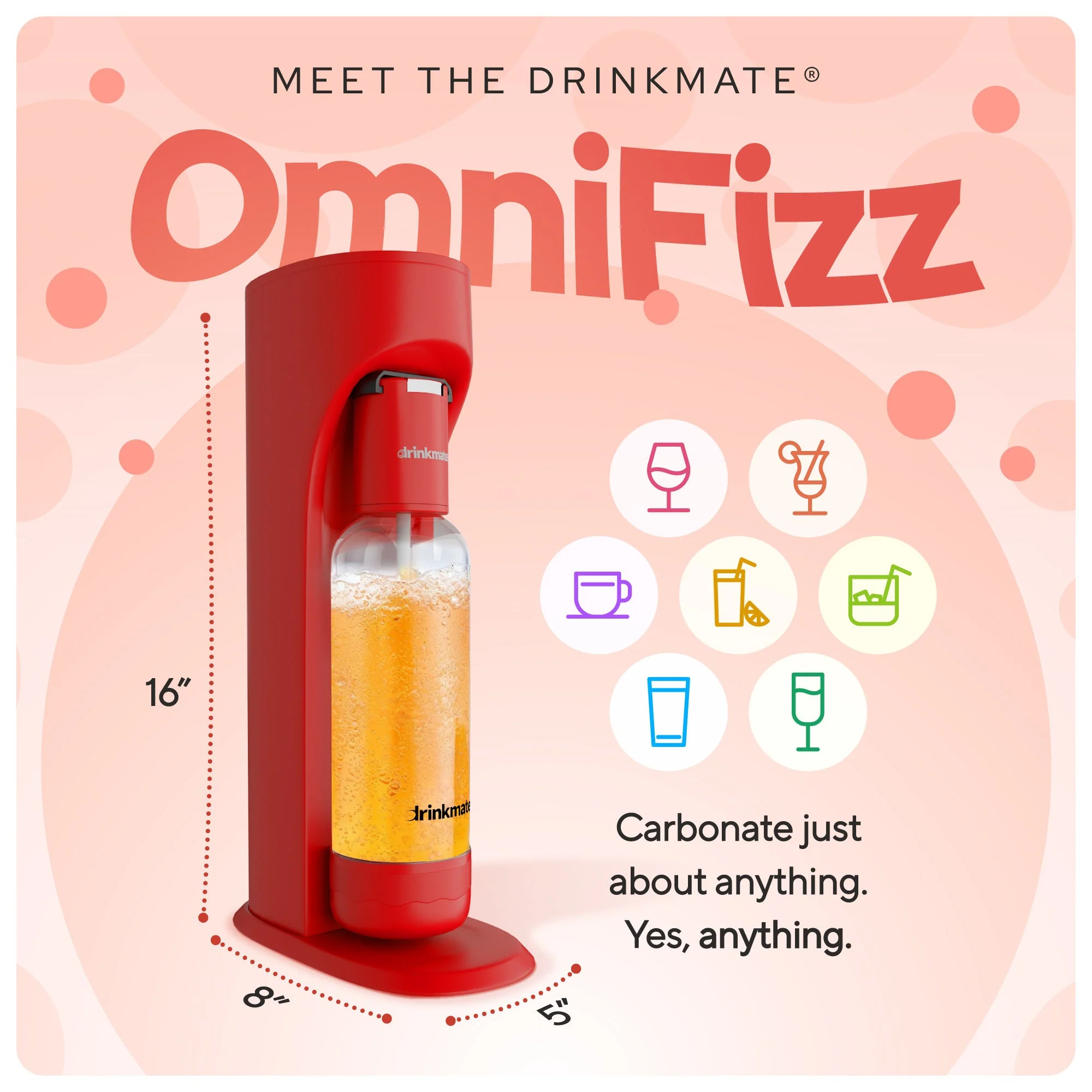 Drinkmate OmniFizz Sparkling Water and Soda Maker 3 Cylinder and extra 0.5L Bottle Ultimate Bundle - Image 12