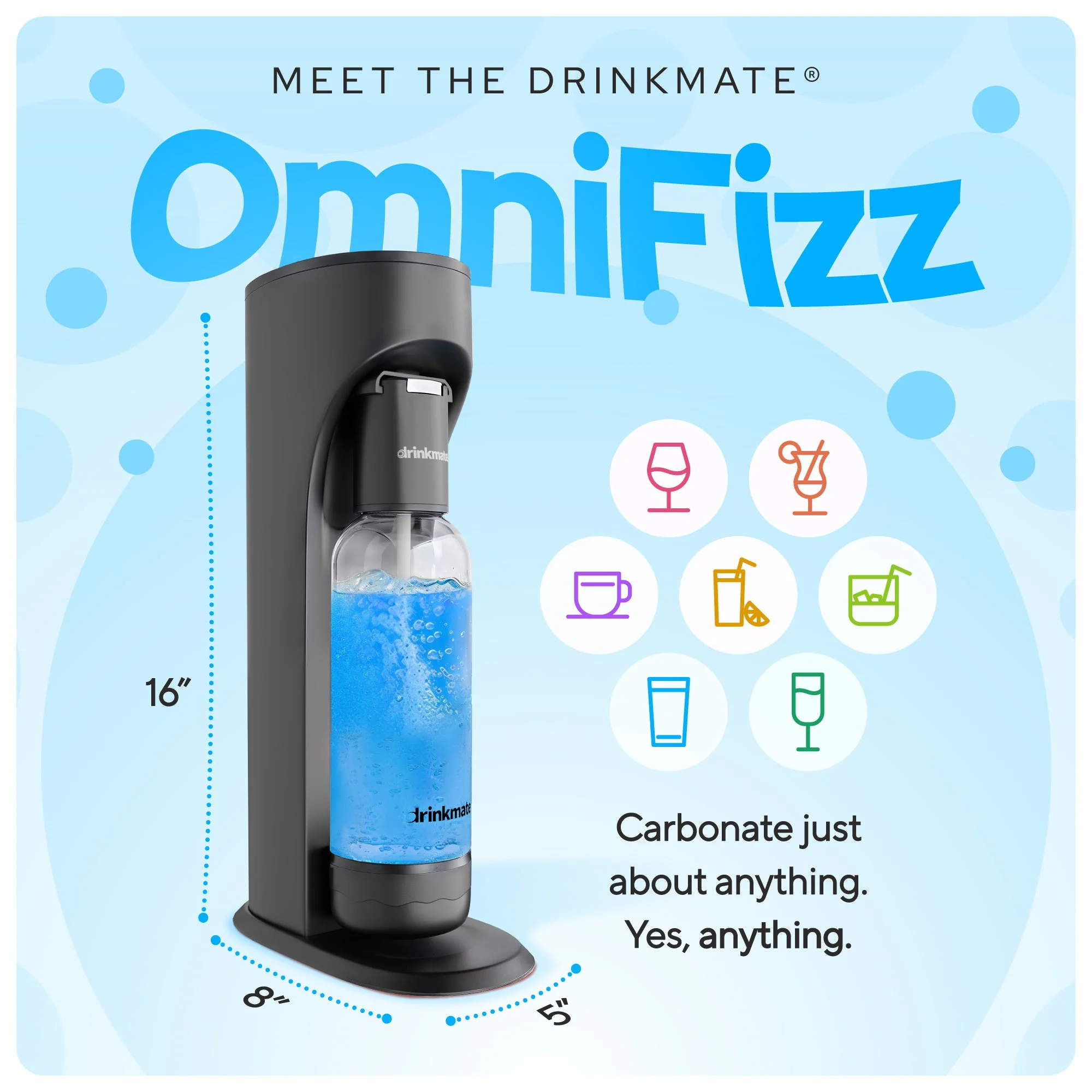 Drinkmate OmniFizz Sparkling Water and Soda Maker 3 Cylinder and extra 0.5L Bottle Ultimate Bundle - Image 7