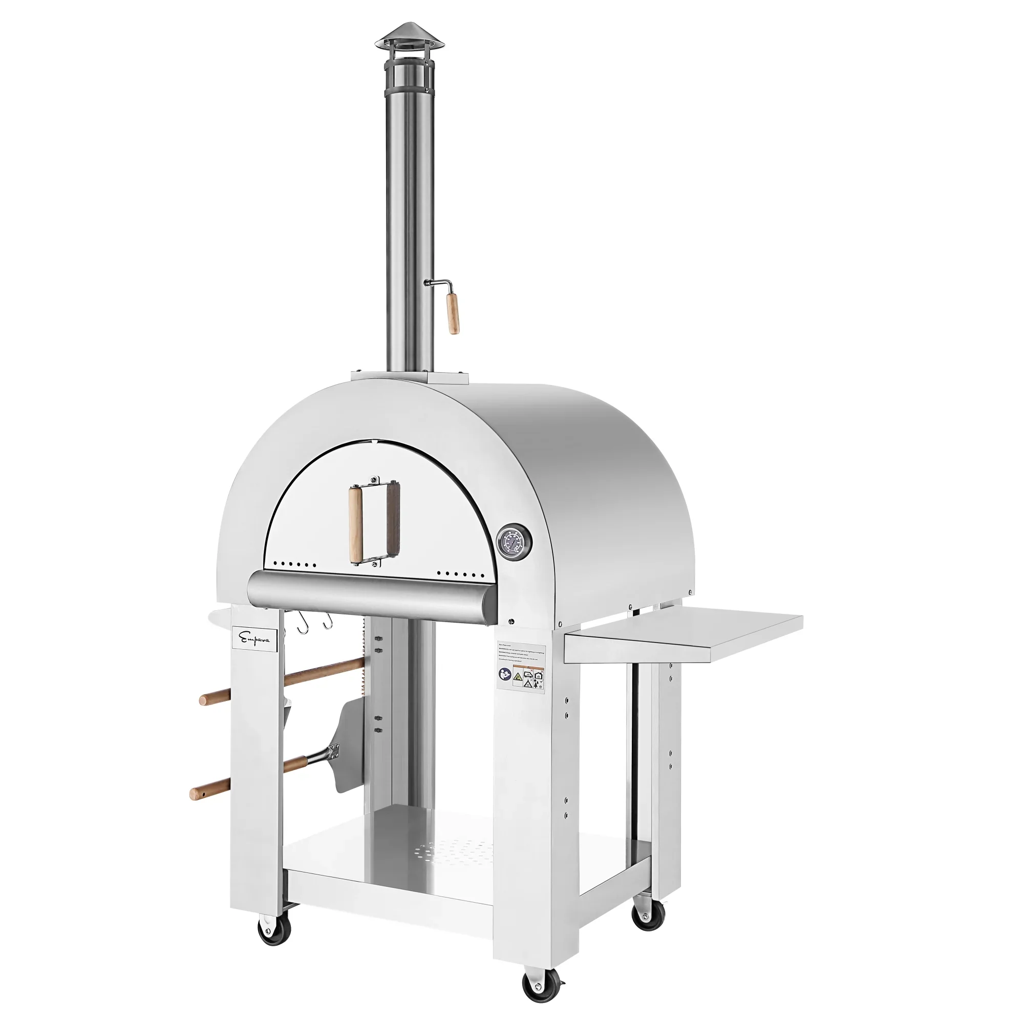 Empava Outdoor Wood Fired Pizza Oven With Side Table in Stainless Steel (EMPV-PG05) - Image 5
