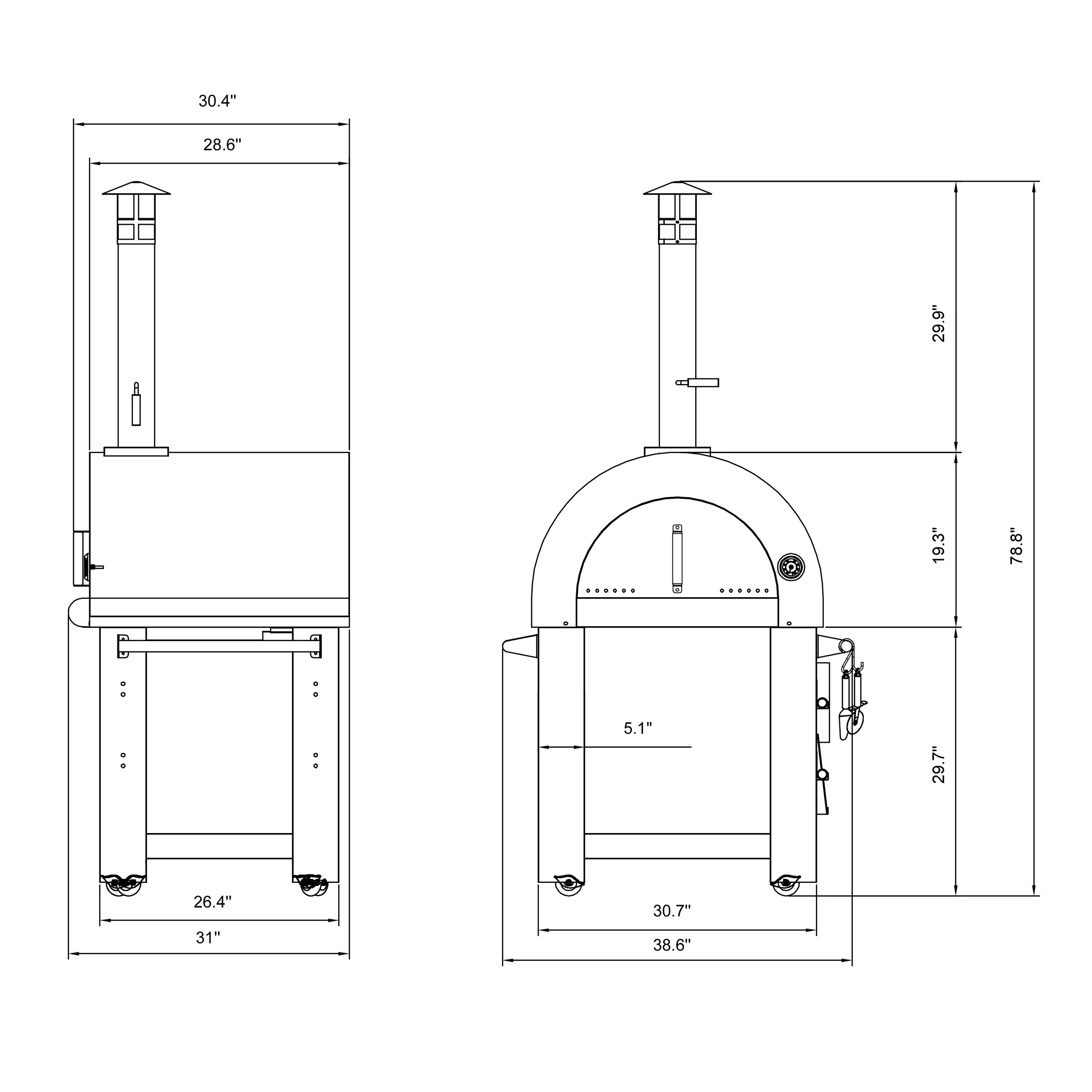 Empava Outdoor Wood Fired Pizza Oven in Red (EMPV-PG06) - Image 12