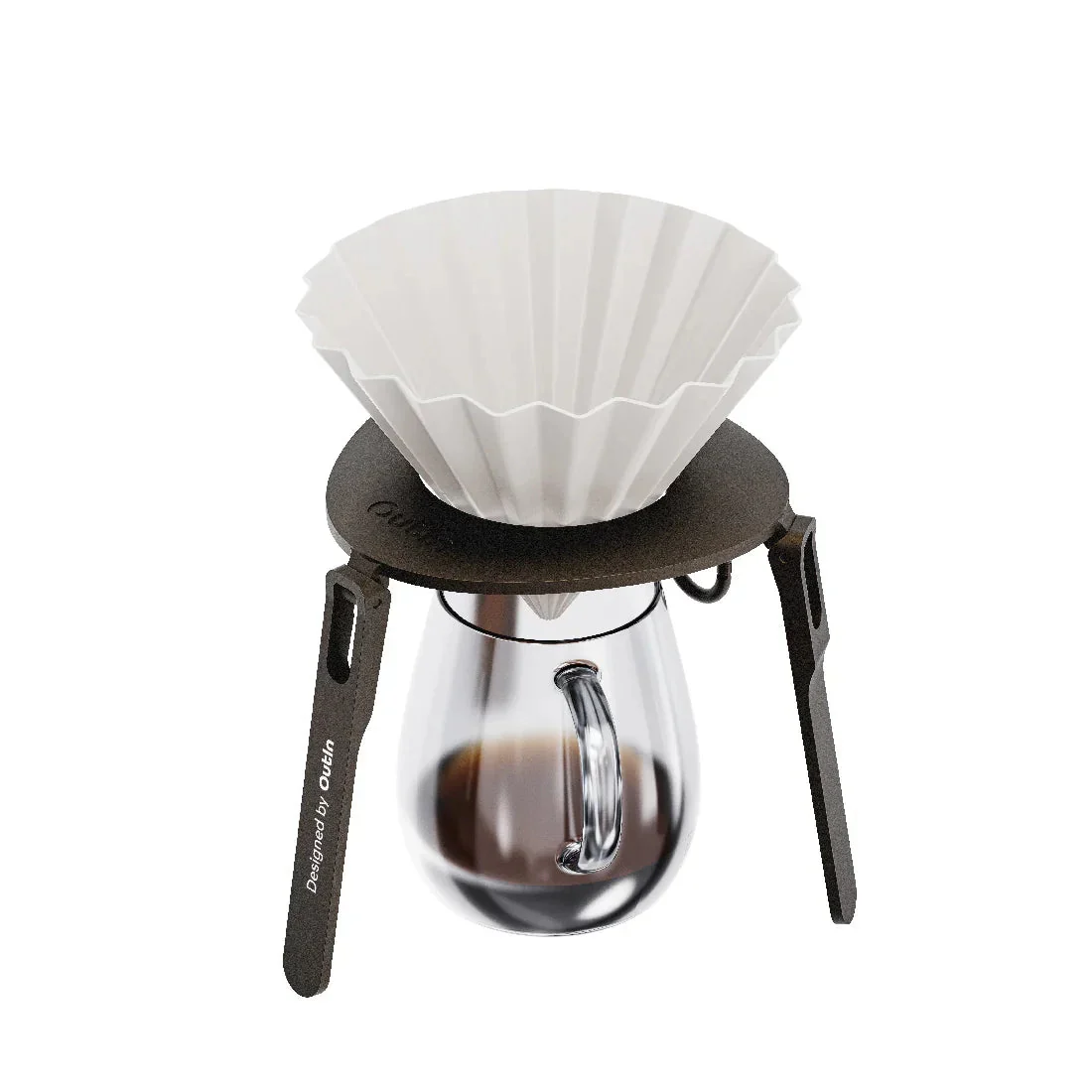 OutIn Ultra-Portable Foldable Coffee Stand with Carabiner, Stable Portable Espresso Machine Holder, Aluminum Unibody Design, Clip-On Carabiner for Easy Carrying, Fit Mino, Nano (OT-FCS-01) - Image 3