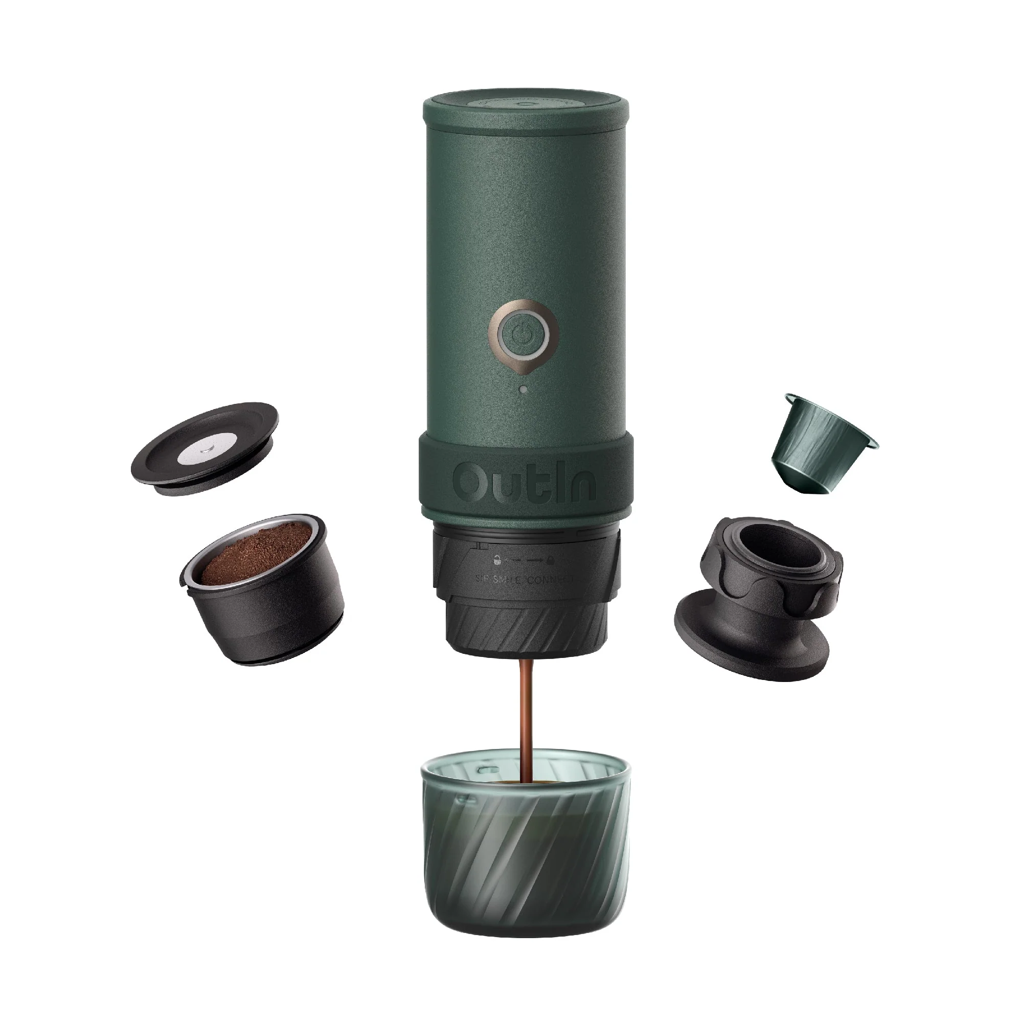 OutIn Mino Portable Electric Espresso Machine, Mini Camping Coffee Maker for Travel, Pocket Sized Coffee Machine Self-Heating, Ground Coffee & NS Capsule Adapter For Adventure - Image 10