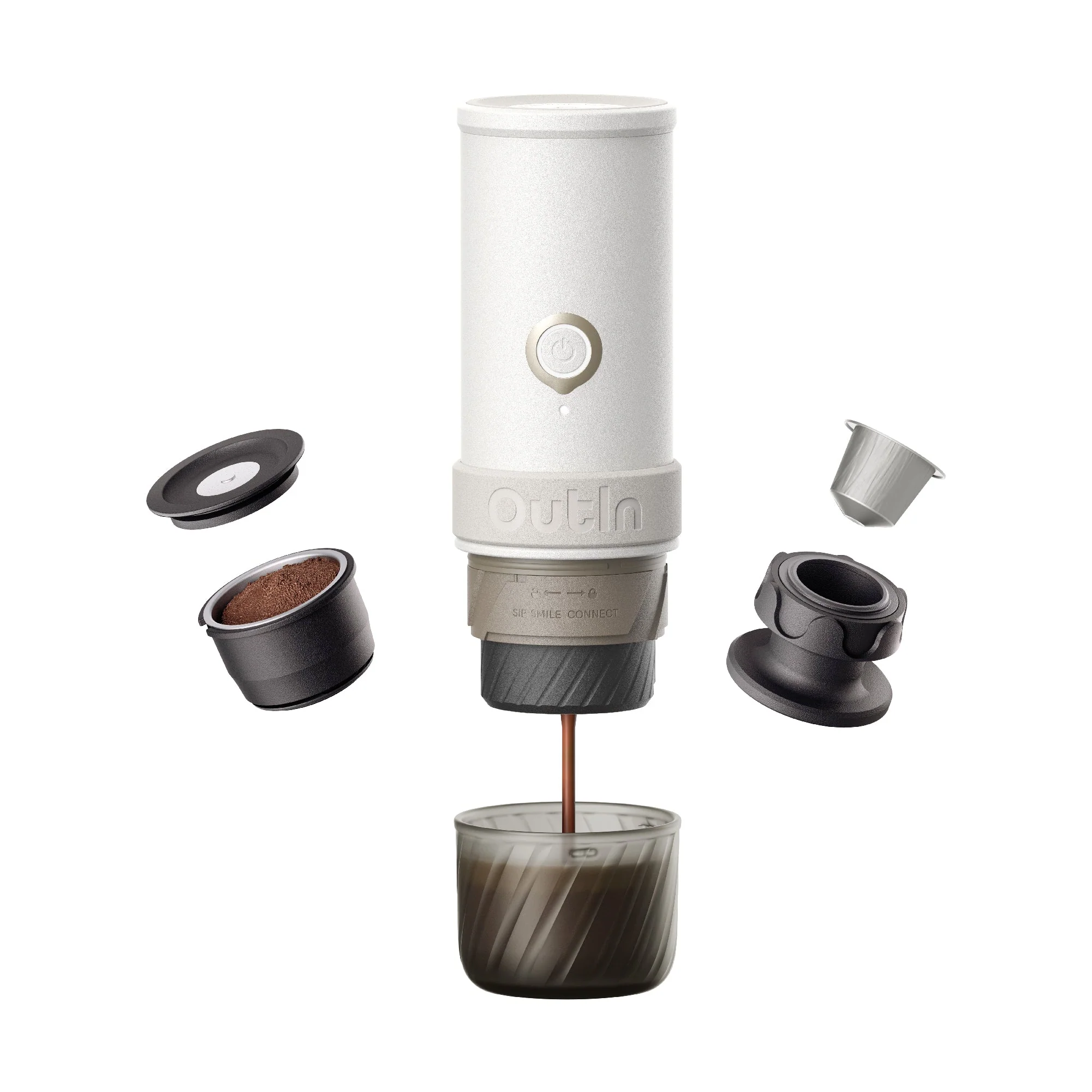 OutIn Mino Portable Electric Espresso Machine, Mini Camping Coffee Maker for Travel, Pocket Sized Coffee Machine Self-Heating, Ground Coffee & NS Capsule Adapter For Adventure - Image 11