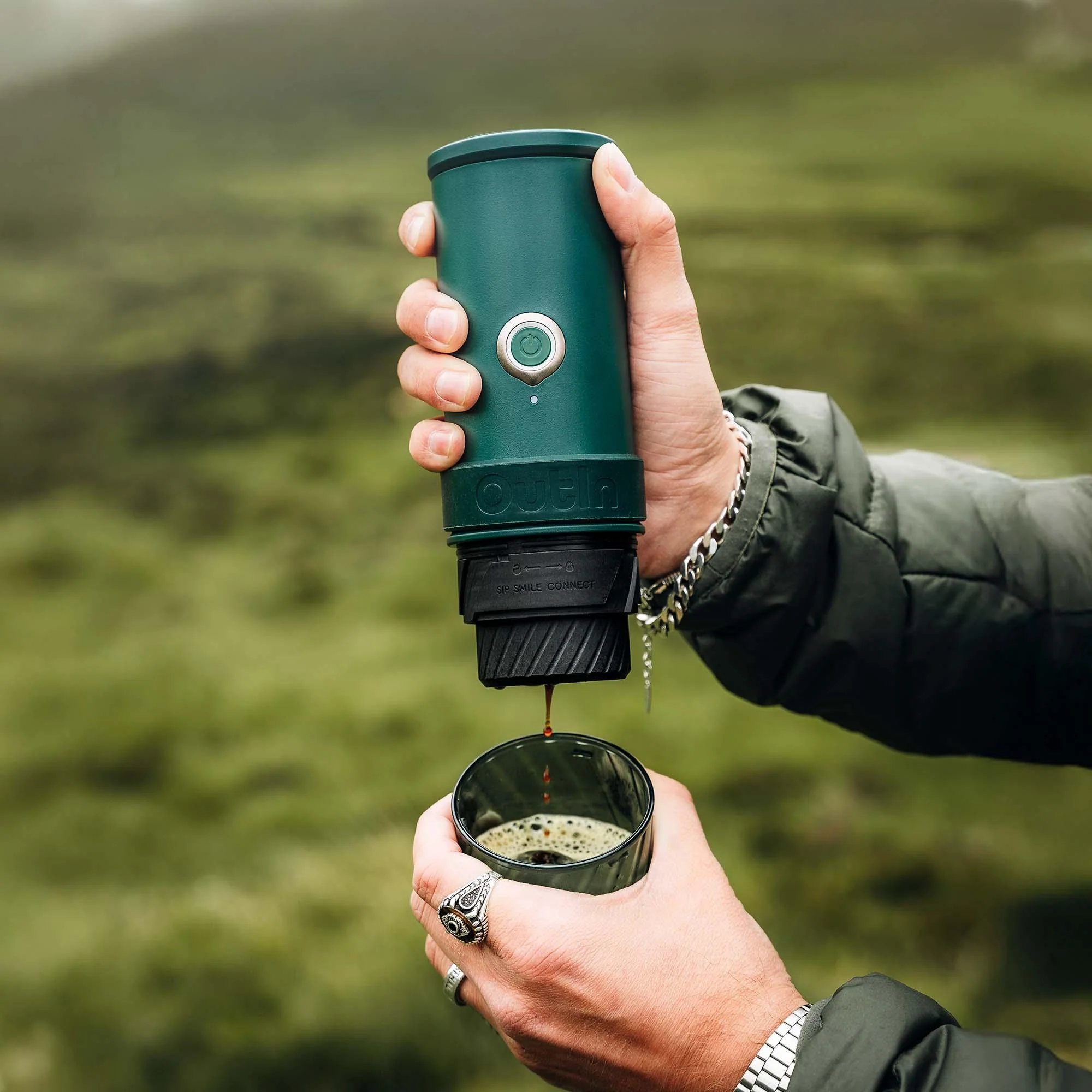 OutIn Mino Portable Electric Espresso Machine, Mini Camping Coffee Maker for Travel, Pocket Sized Coffee Machine Self-Heating, Ground Coffee & NS Capsule Adapter For Adventure - Image 8