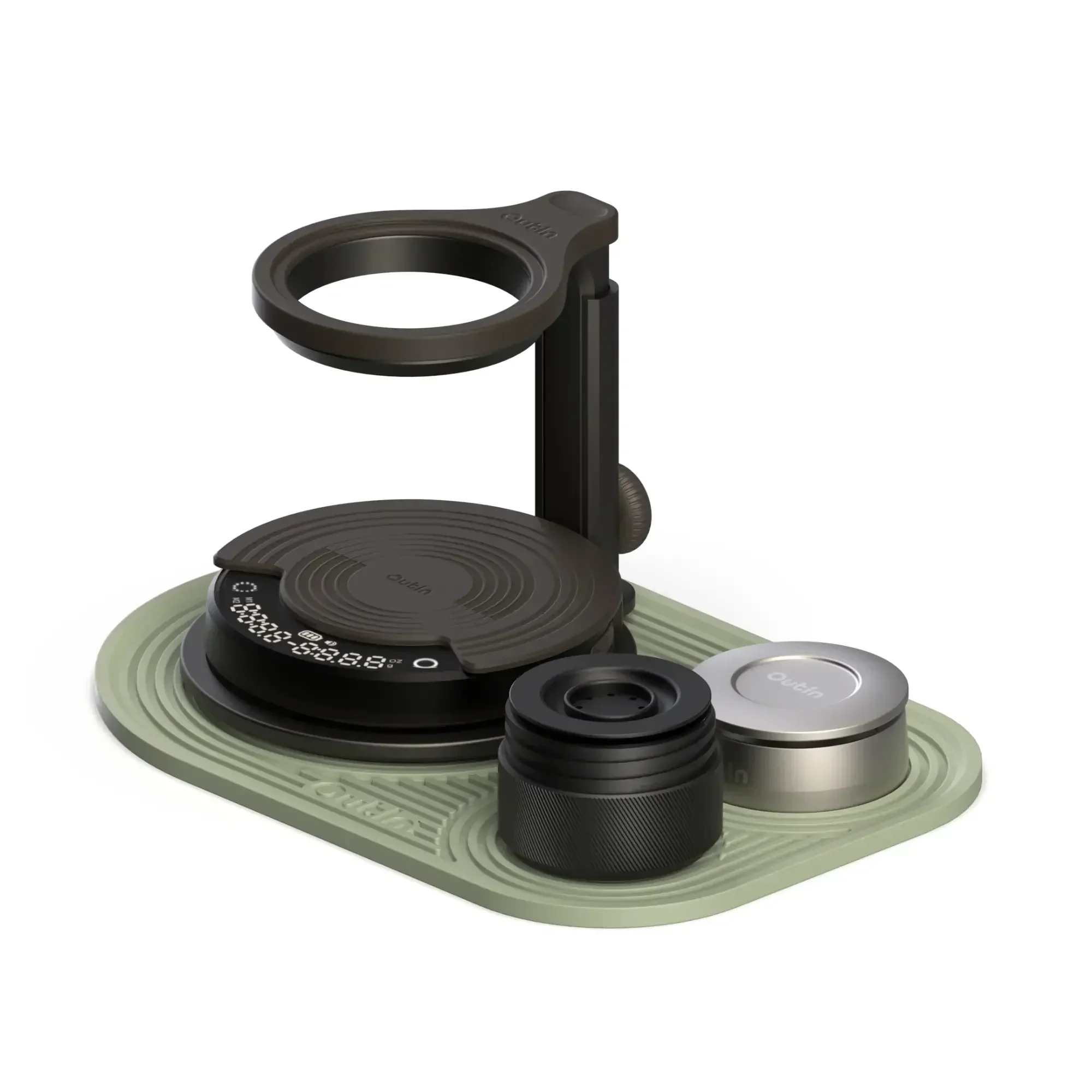 OutIn 9.8 x 6.7-Inch Foldable, Waterproof Silicone Coffee Mat For OutIn Products & Portable Coffee Makers in Green (OT-MAT-01) - Image 2