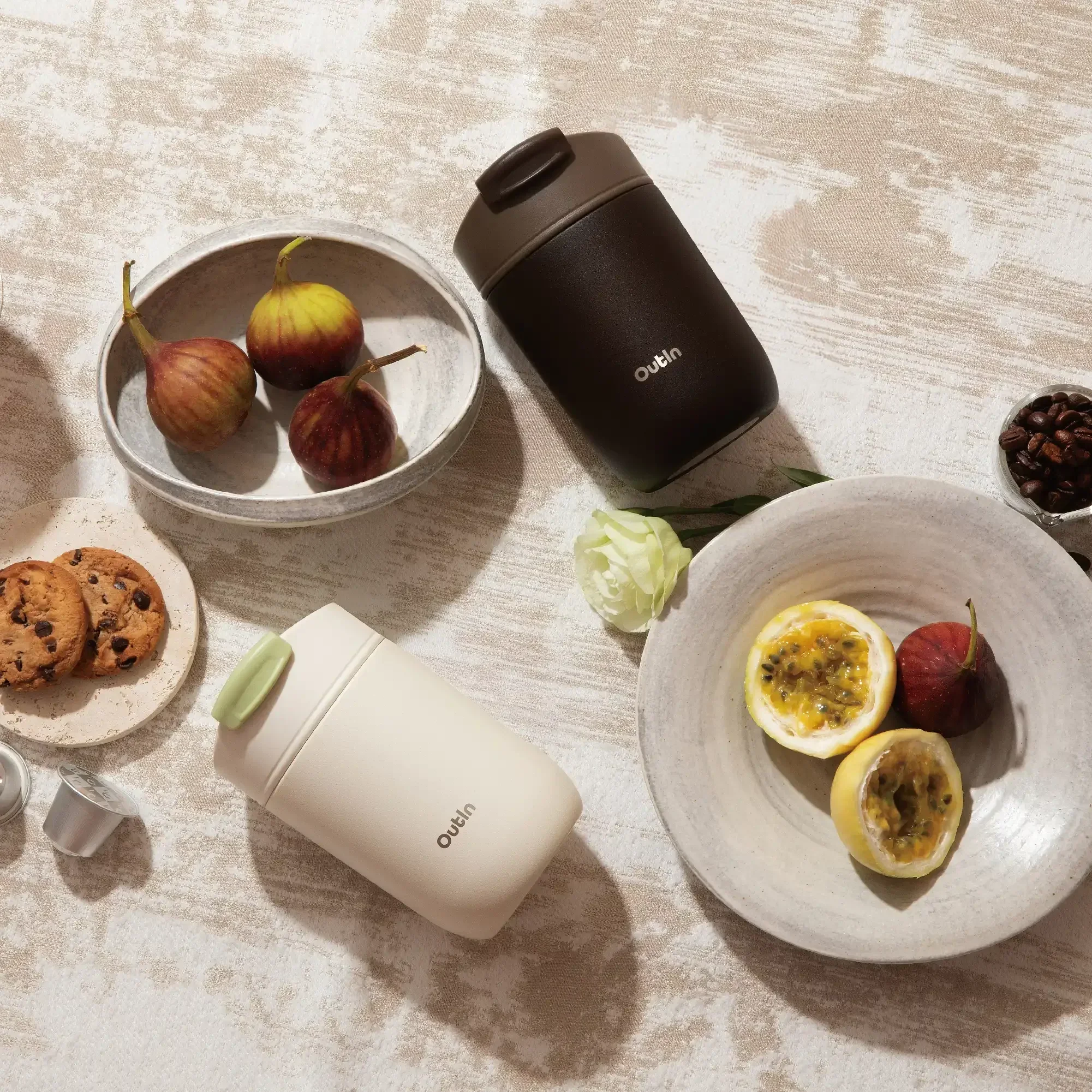 OutIn Travel Tumbler, Outdoor Insulated Coffee Tumbler with Leak-Proof Flip Lid, 12 oz Stainless Steel Mug for Hot & Cold Drinks - Image 5