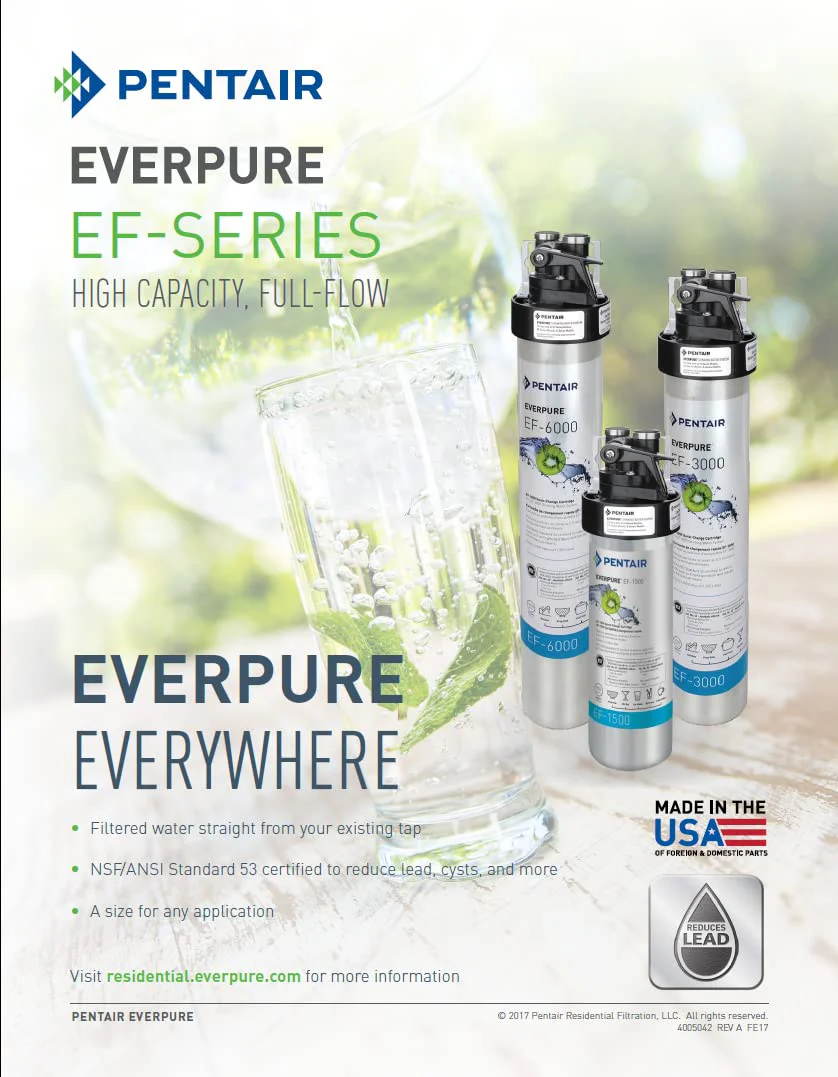 Pentair Everpure EF-3000 Quick-Change Filter Cartridge, EV985750, For Use in Everpure EF-3000 Full Flow Drinking Water System, 3,000 Gallon Capacity, 0.5 Micron - Image 2
