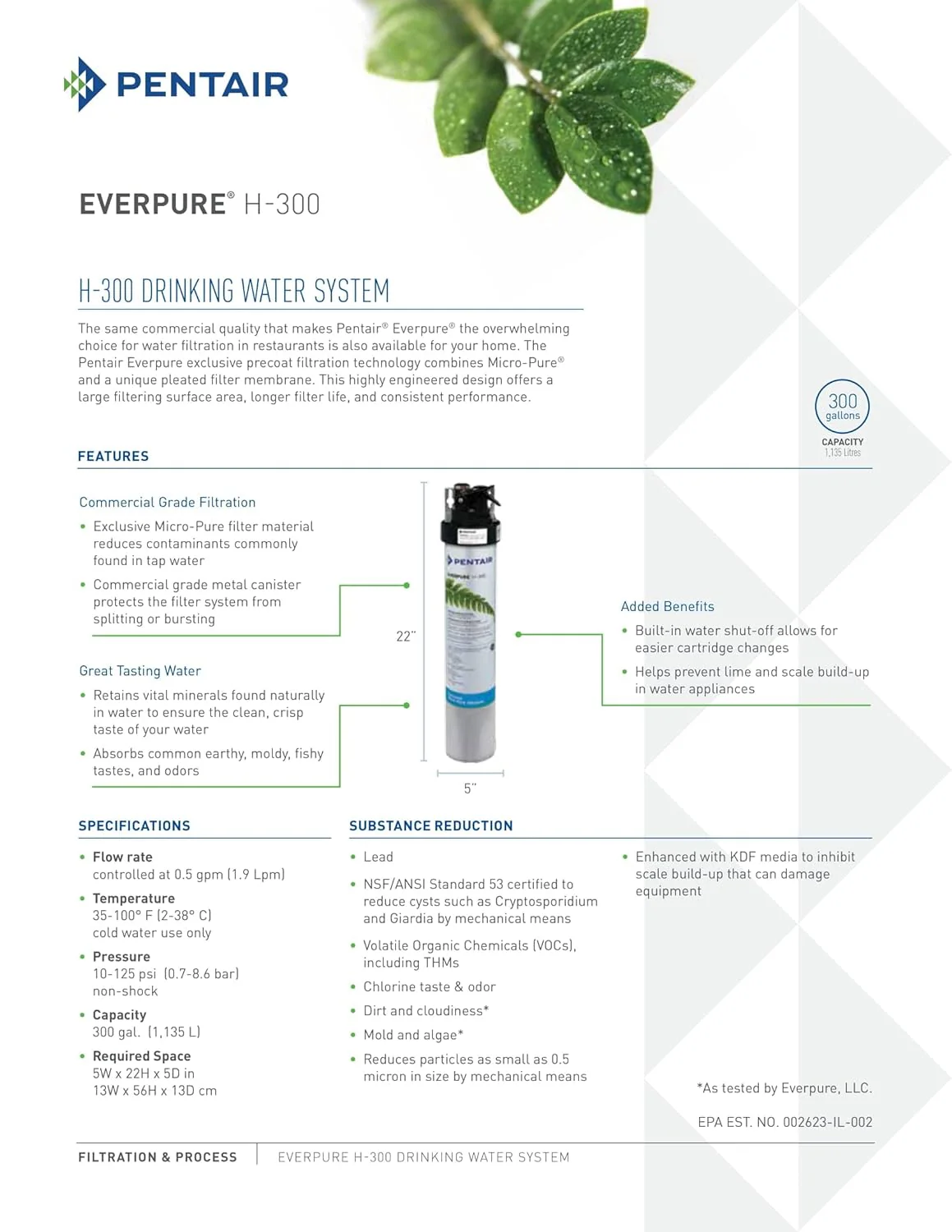 Pentair Everpure H-300 Drinking Water System, 6Pk (EV927070) - Image 7