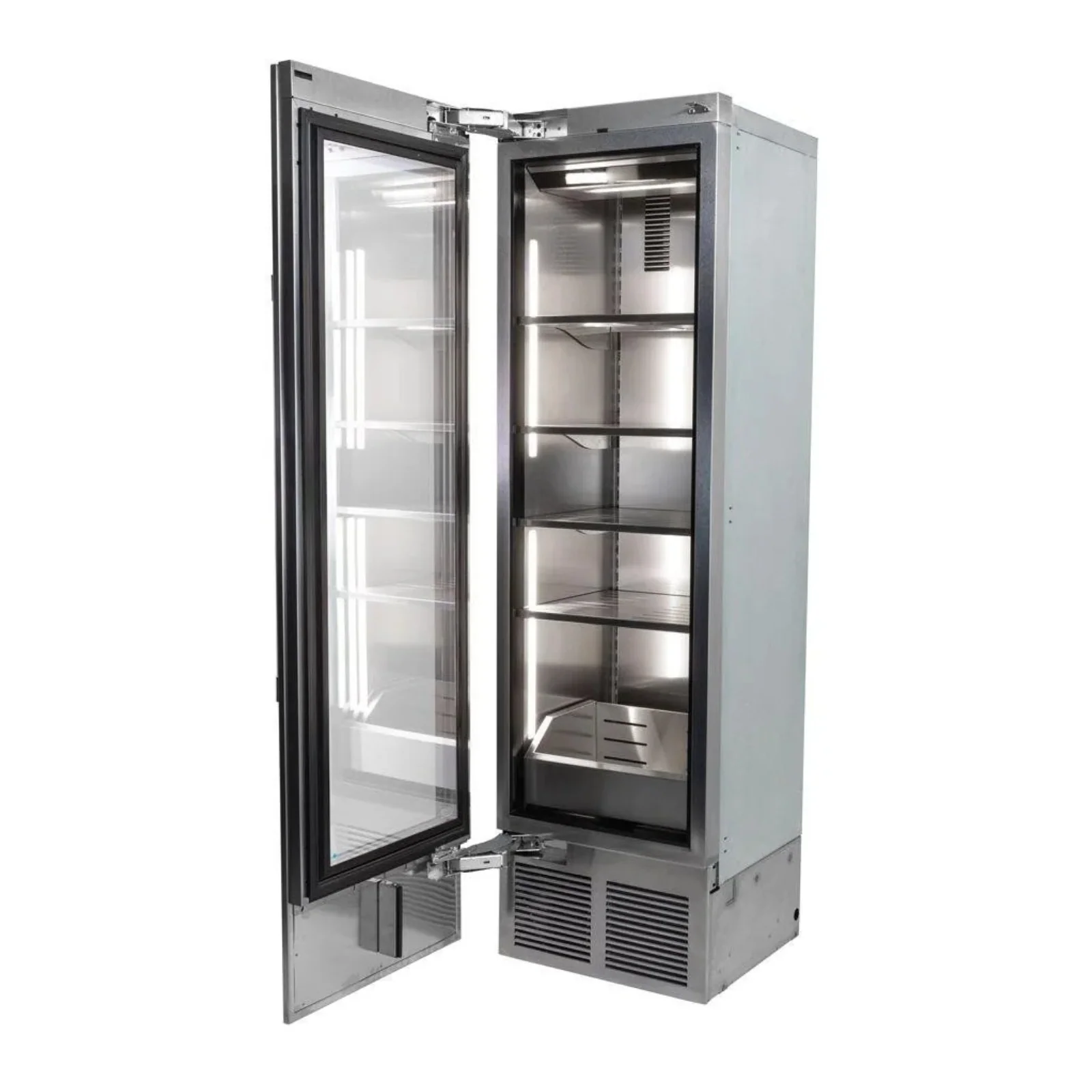 Perlick C-Series 24 Inch Single-Zone Beverage Center with 316 Can Capacity in Stainless Steel 4" Toe Kick with Left Hinge (CR24B-2-4LL, CR-SG-24PDL4) - Image 3
