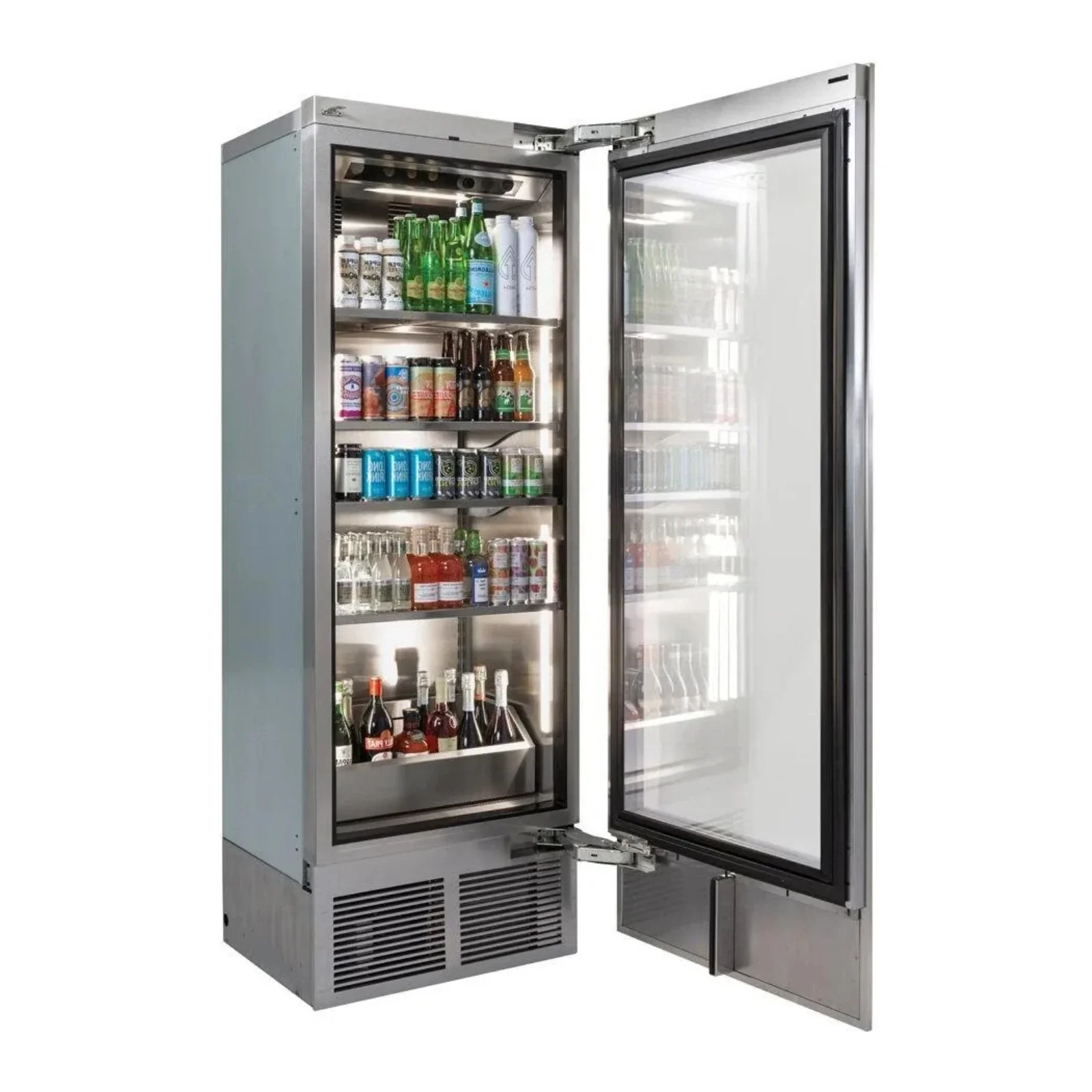 Perlick C-Series 30 Inch Single-Zone Beverage Center with 422 Can Capacity in Stainless Steel 4" Toe Kick with Right Hinge (CR30B-2-4RL, CR-SG-30PDR4) - Image 2