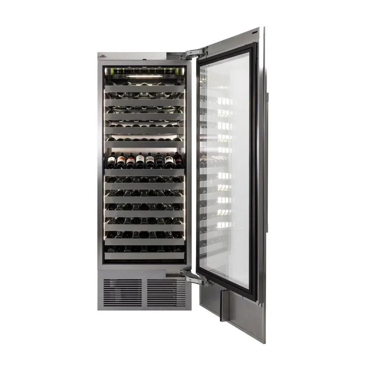 Perlick C-Series 30 Inch Single-Zone Wine Cooler with 109 Bottle Capacity in Stainless Steel 4" Toe Kick with Right Hinge (CR30W-2-4RL, CR-SG-30PDR4) - Image 2