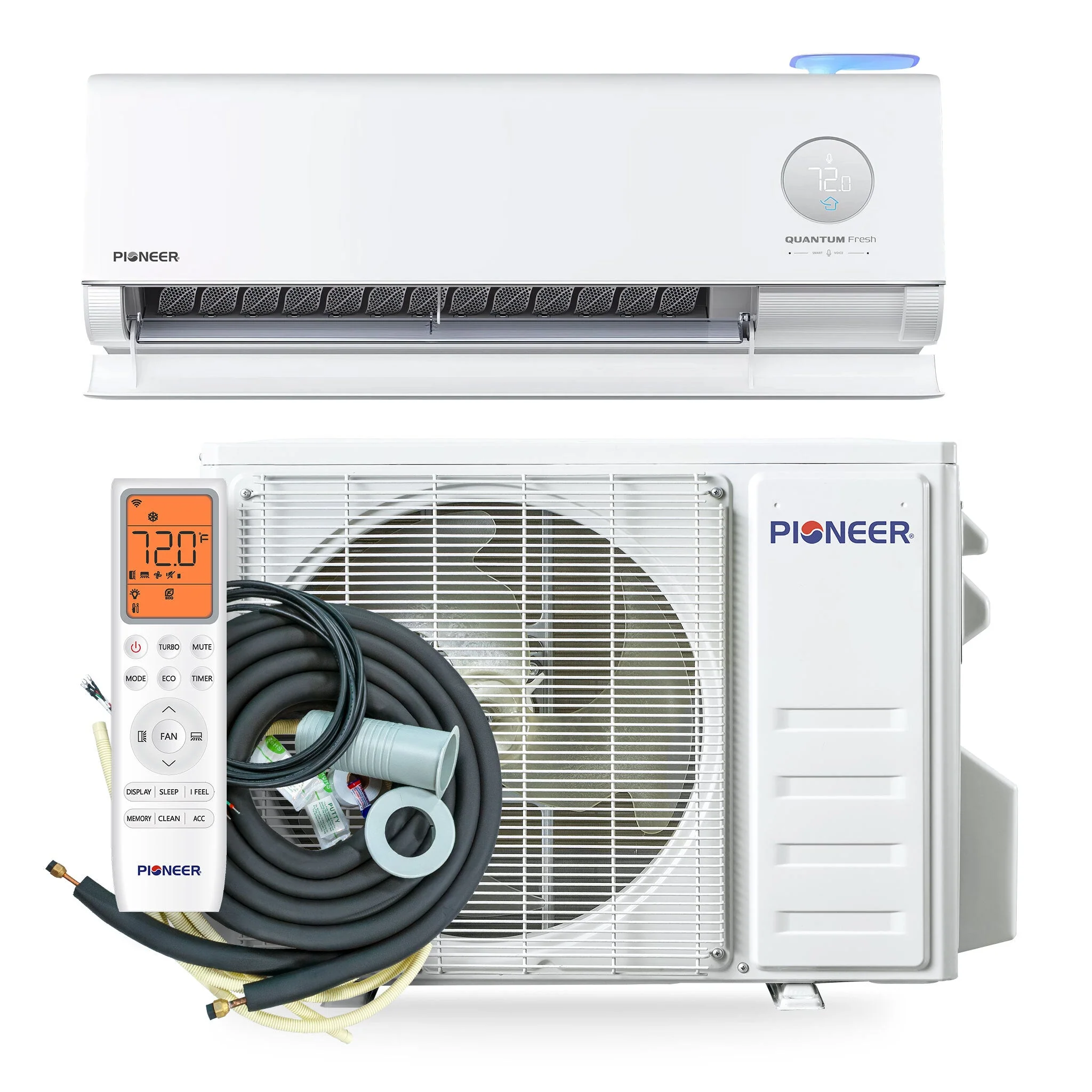 Pioneer® Quantum Fresh™ 12,000 BTU 24 SEER2 High-Wall Ductless Mini-Split Fresh Air Conditioner Inverter Heat Pump Full Set (WYT012GLUI25FV) - Image 9