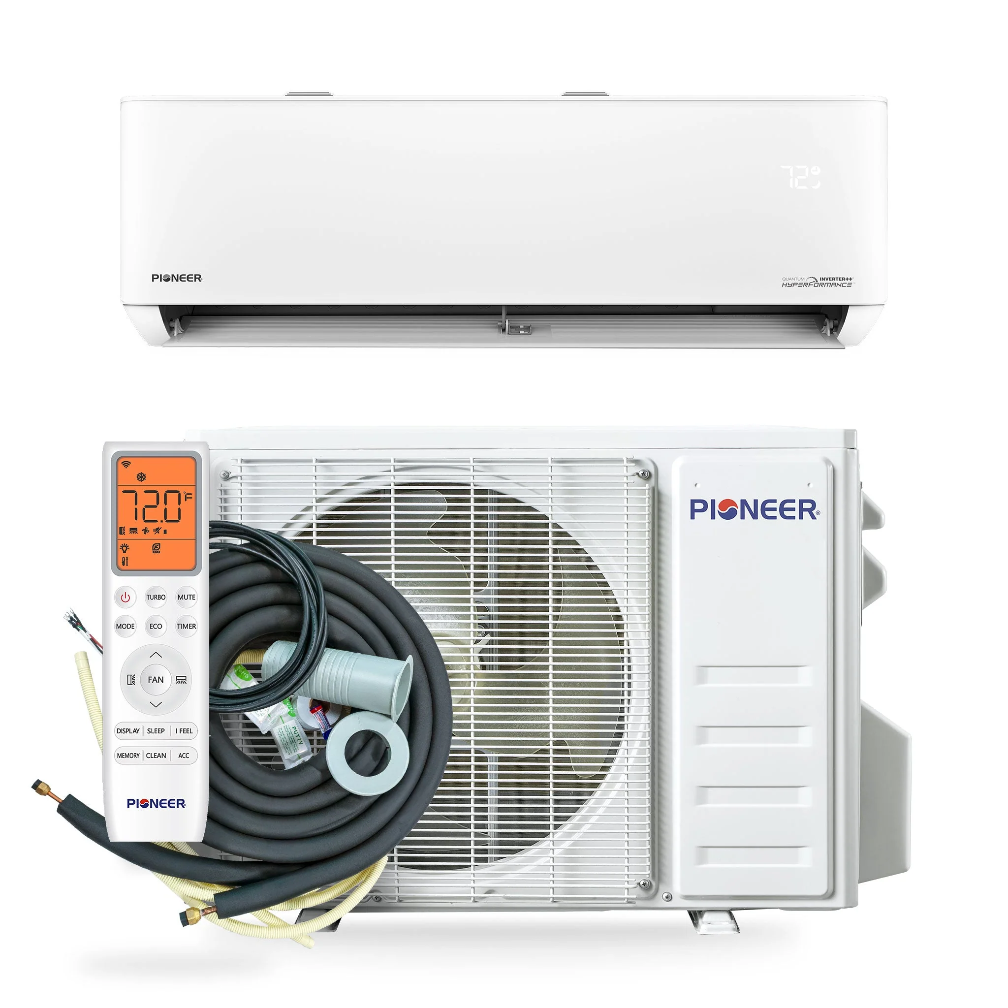 Pioneer® Quantum Hyperformance™ 24,000 BTU 23 SEER2 230V High-Wall Ductless Energy-Star Mini-Split Air Conditioner Inverter Hyper Heat Pump Full Set (WYT024GLSI25RH) - Image 3