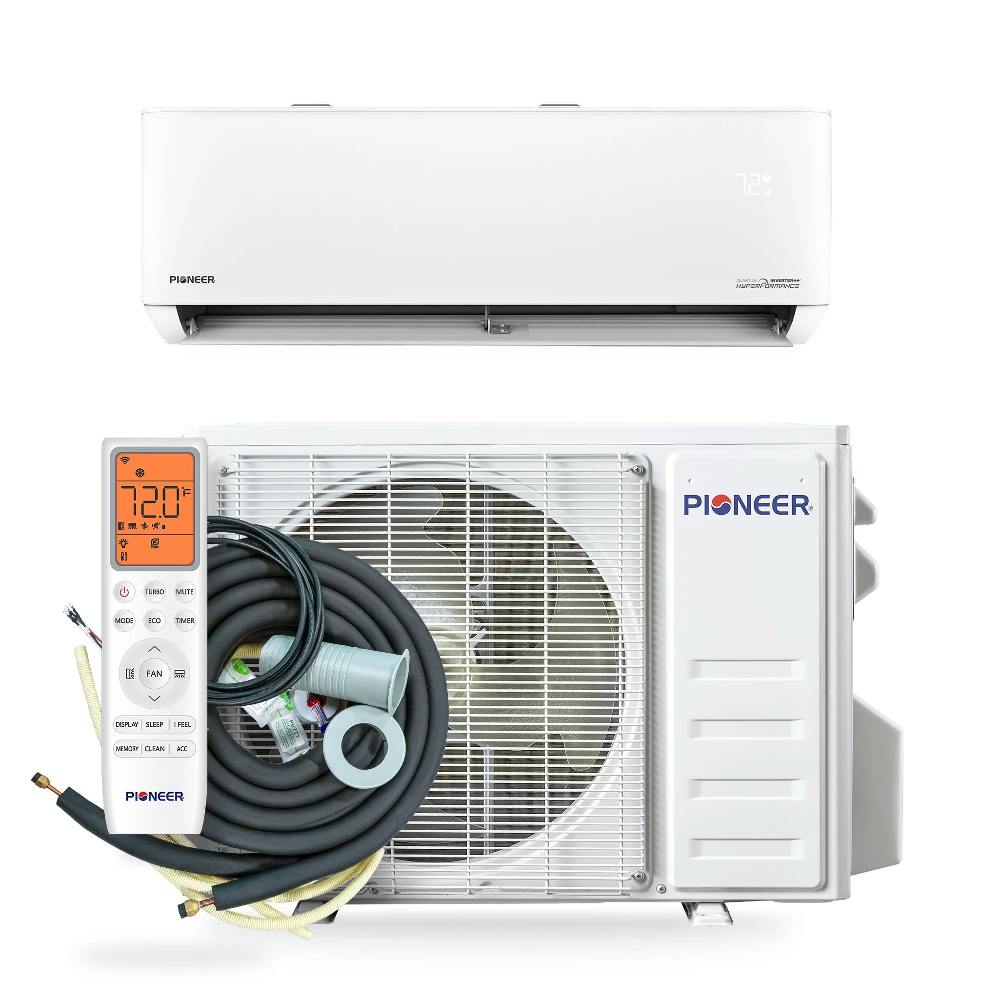 Pioneer® Quantum Hyperformance™ 9,000 BTU 25 SEER2 230V High-Wall Ductless Energy-Star Mini-Split Air Conditioner Inverter Hyper Heat Pump Full Set (WYT009GLSI25RH) - Image 3